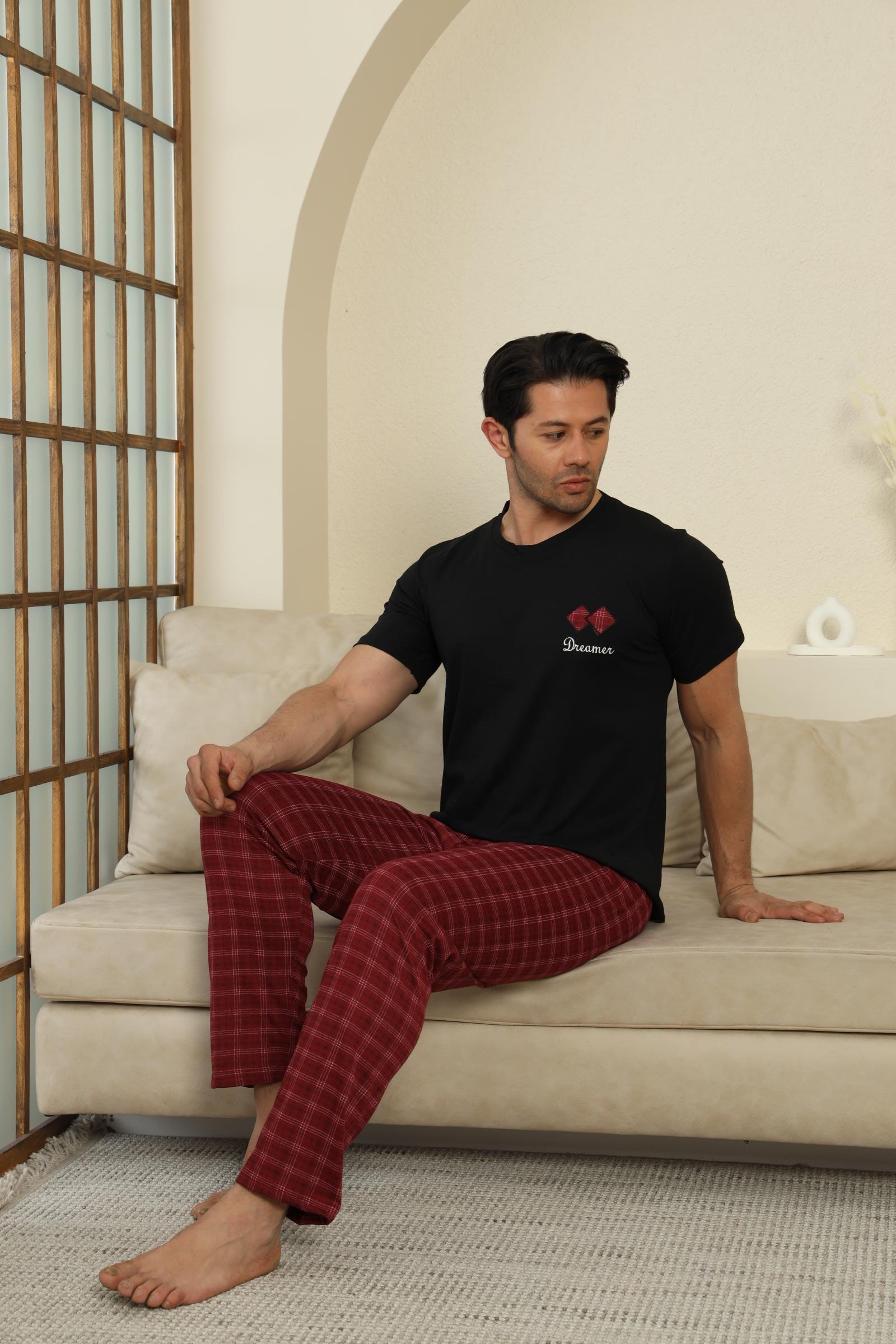 EKOSE PENYE ERKEK KISA KOL PIJAMA TAKIMI