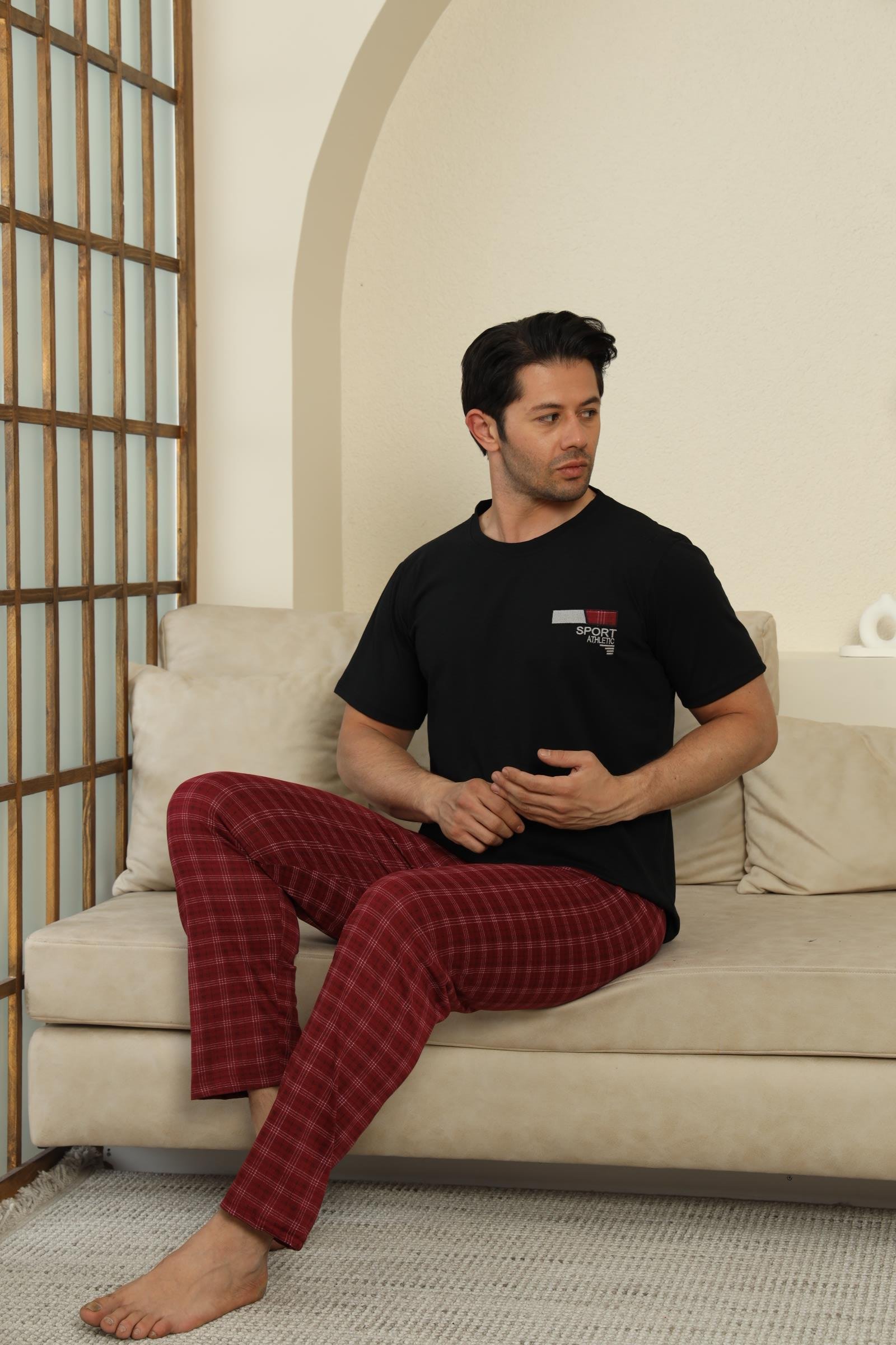 EKOSE PENYE ERKEK KISA KOL PIJAMA TAKIMI