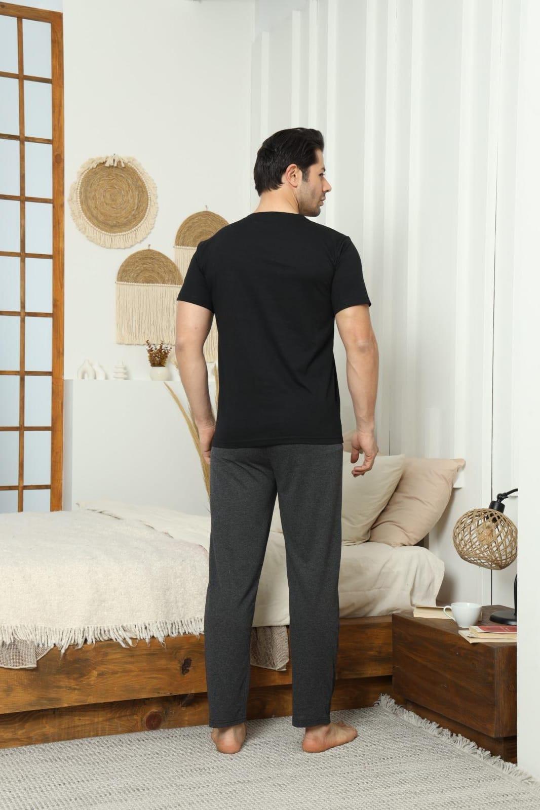 Erkek Süprem Cepli Kısa Kol Pijama Takımı