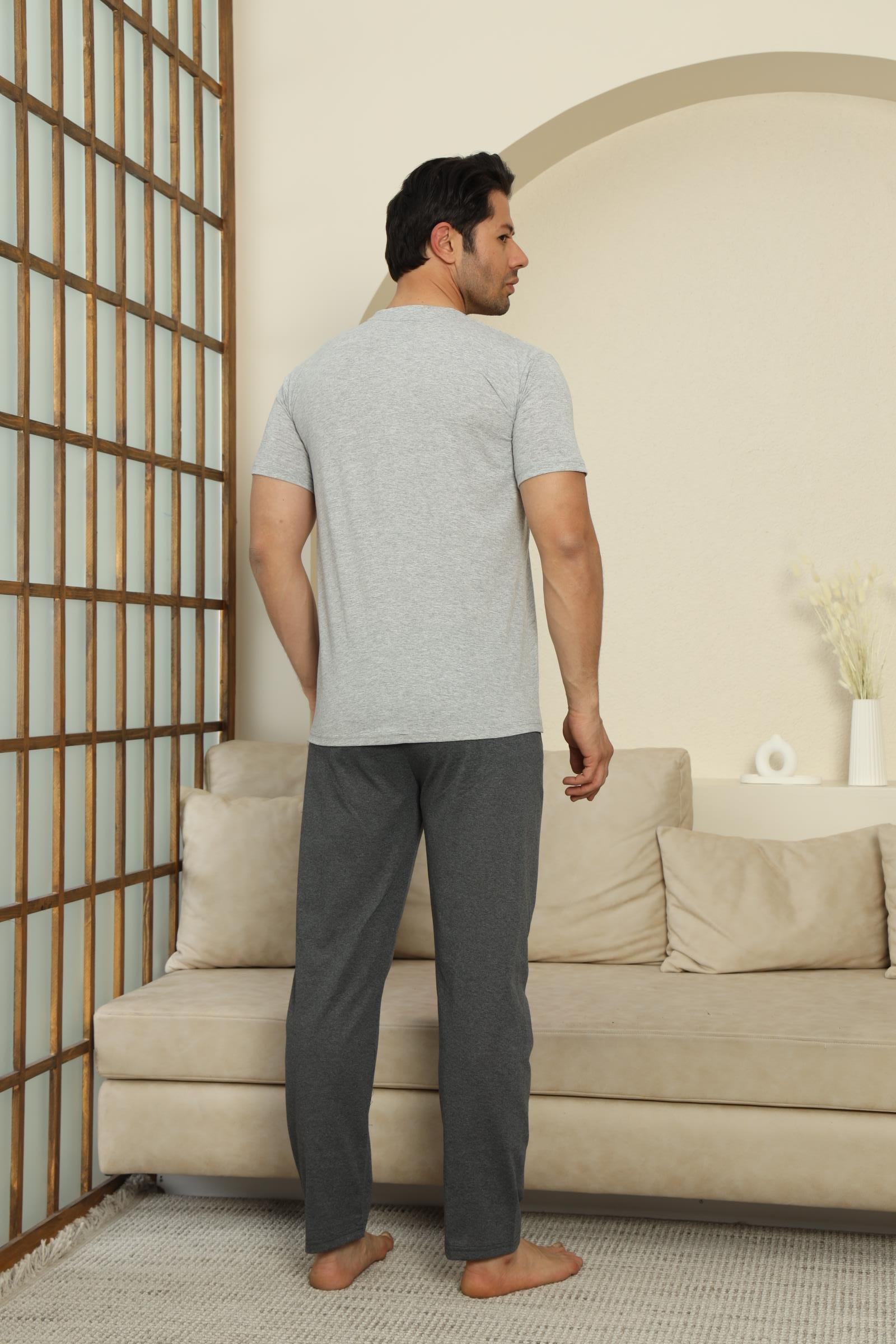 Erkek Süprem Kısa Kol Pijama Takımı