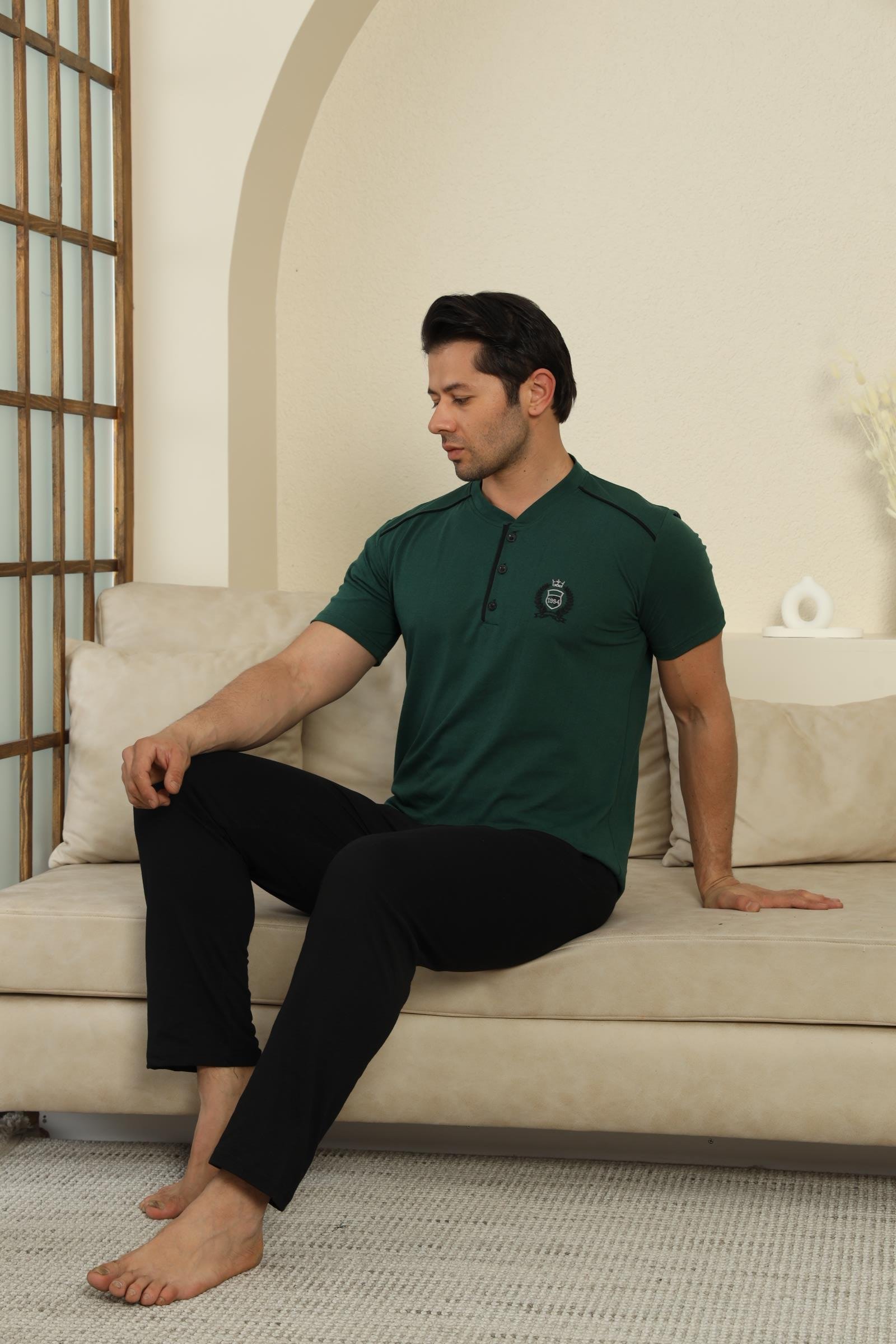 Erkek Süprem Kısa Kol Pijama Takımı