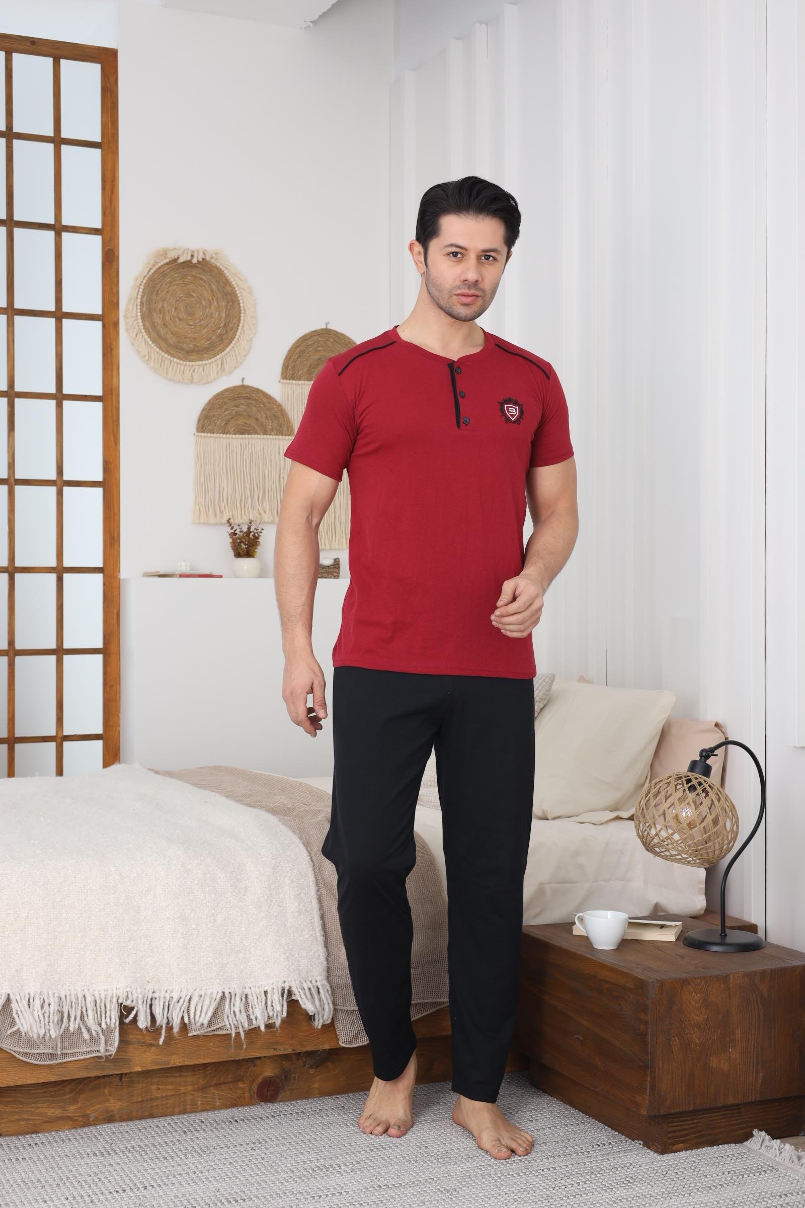 ERKEK SÜPREM PENYE KISA KOL PIJAMA TAKIMI