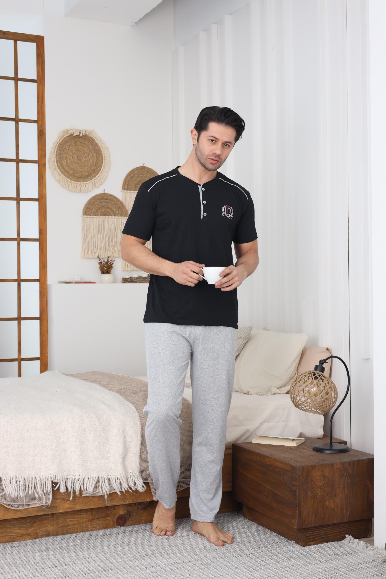 ERKEK SÜPREM PENYE KISA KOL PIJAMA TAKIMI