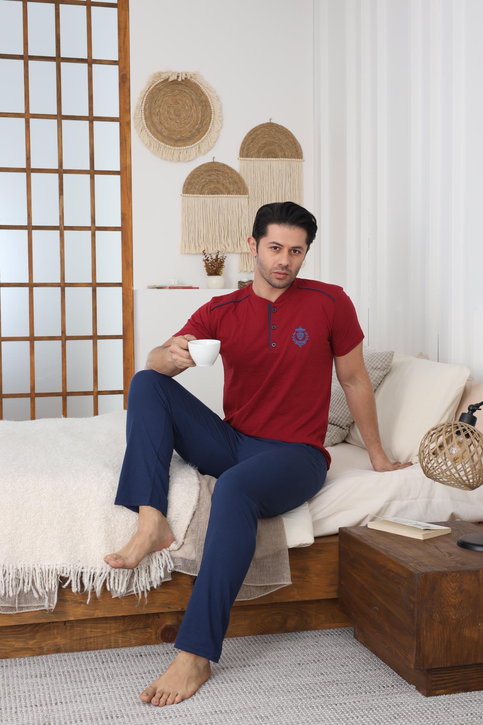 ERKEK SÜPREM PENYE KISA KOL PIJAMA TAKIMI