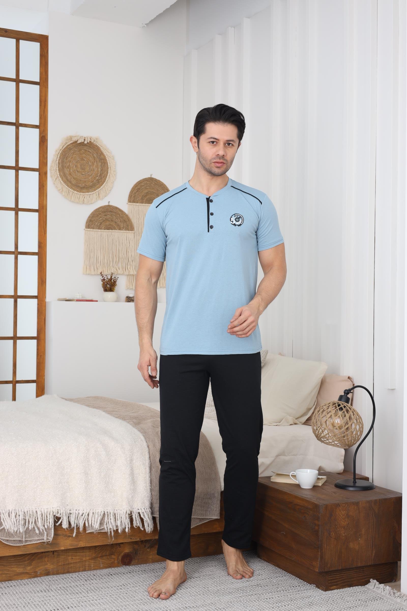 ERKEK SÜPREM PENYE KISA KOL PIJAMA TAKIMI