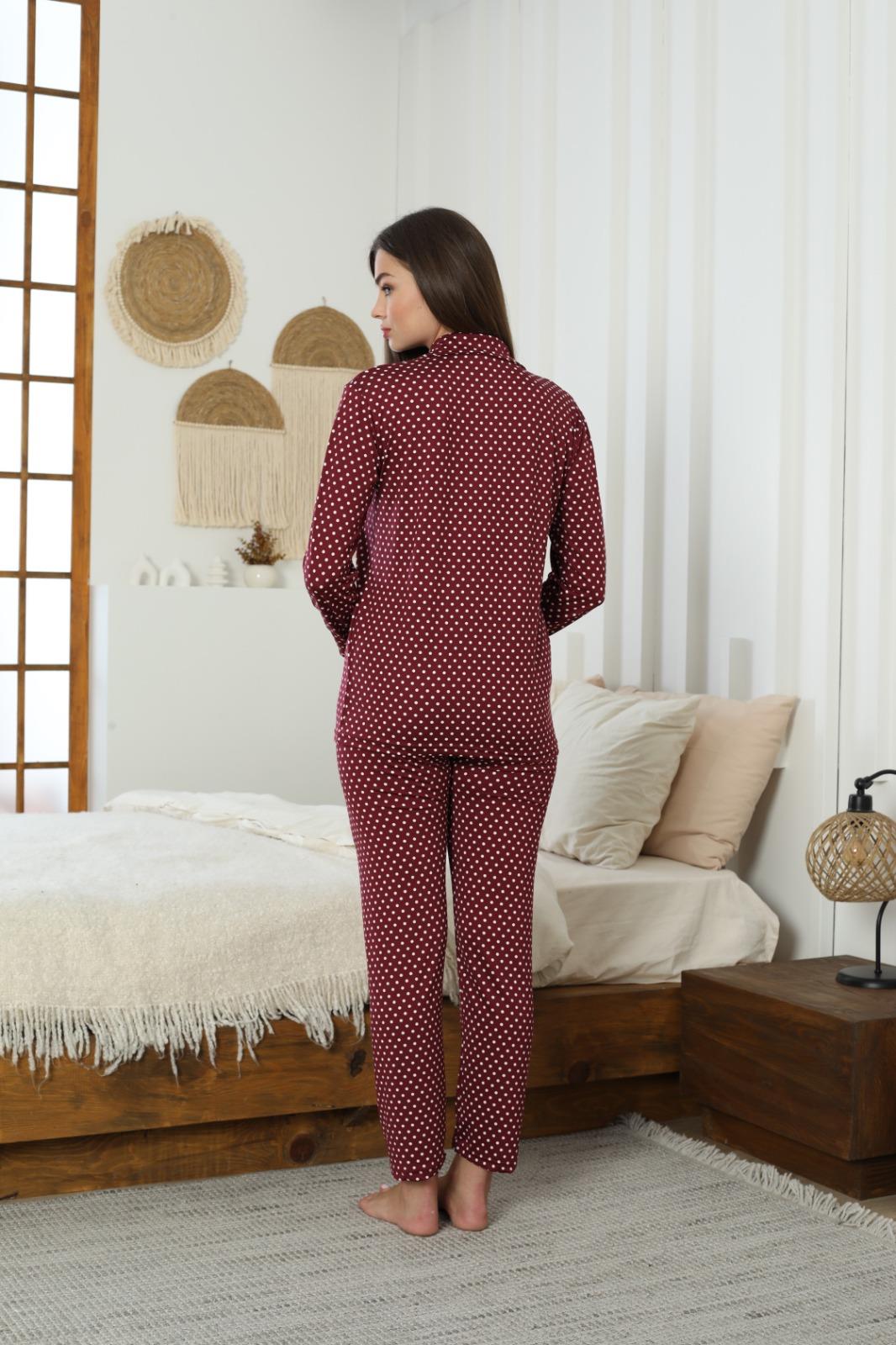Kadın Milan Düğmeli Uzun Kol Pijama Takımı