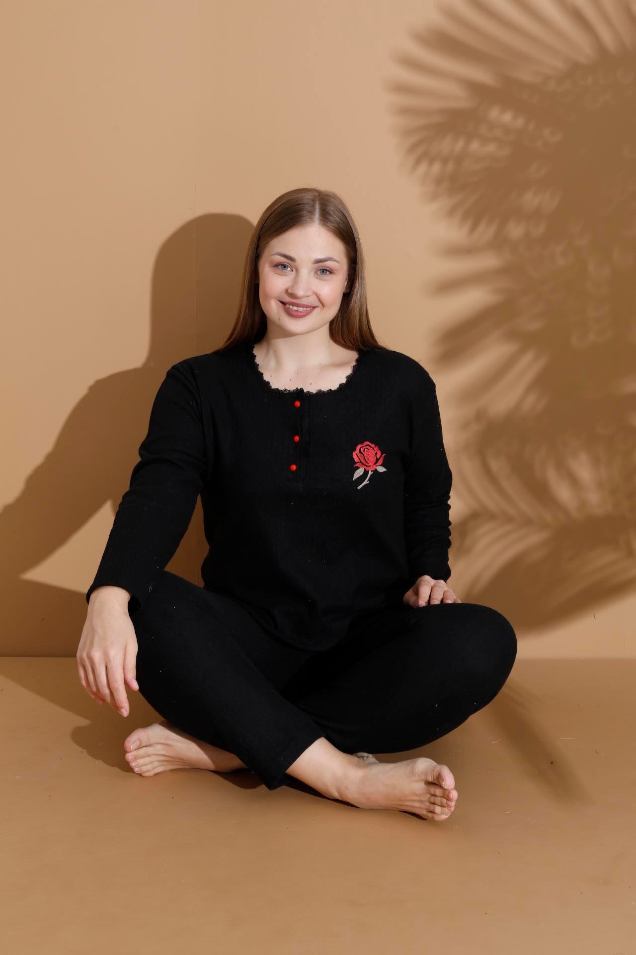 KIŞLIK GENİŞ KALIP ANNE UZUN KOLLU PIJAMA TAKIMI