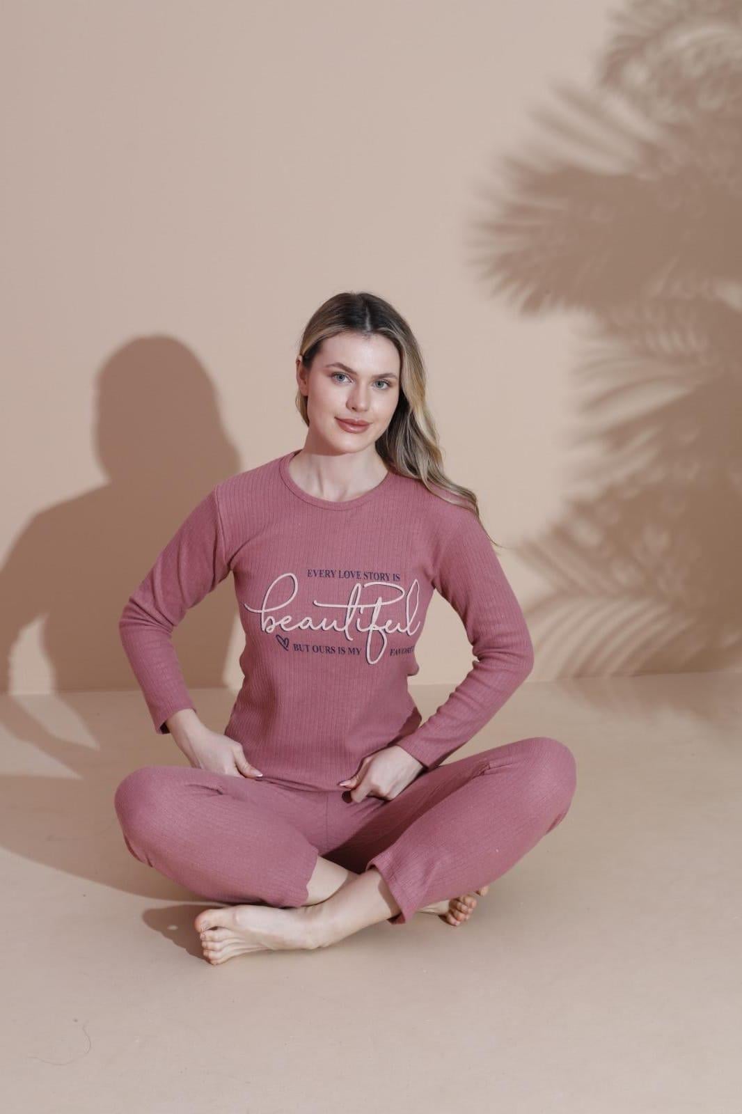 KIŞLIK YUMOŞ PIJAMA TAKIMI BASKILI