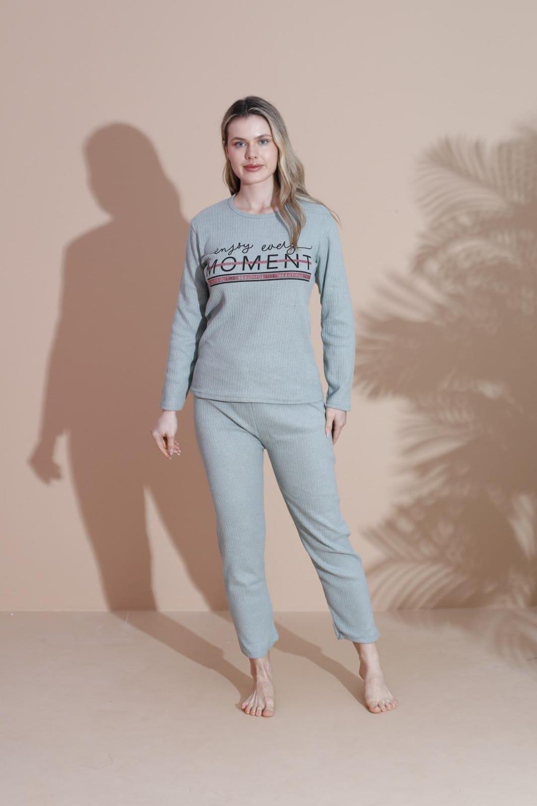 KIŞLIK YUMOŞ PIJAMA TAKIMI BASKILI