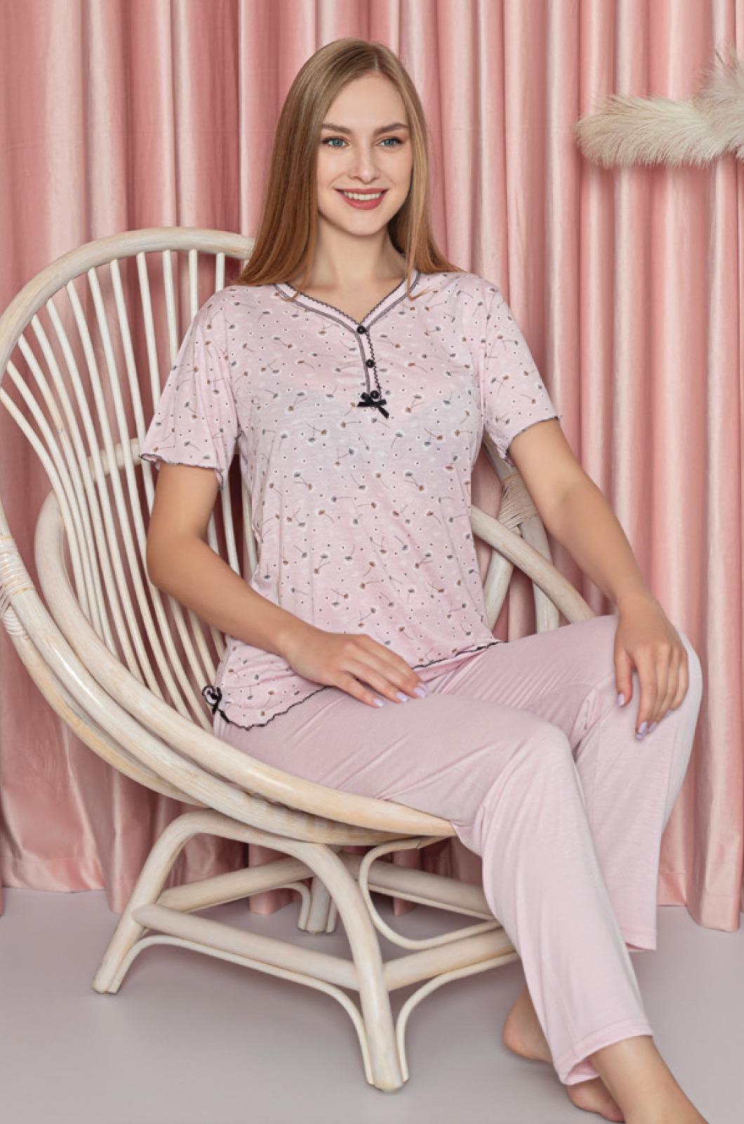 VİSKON KISA KOL PİJAMA TAKIMI
