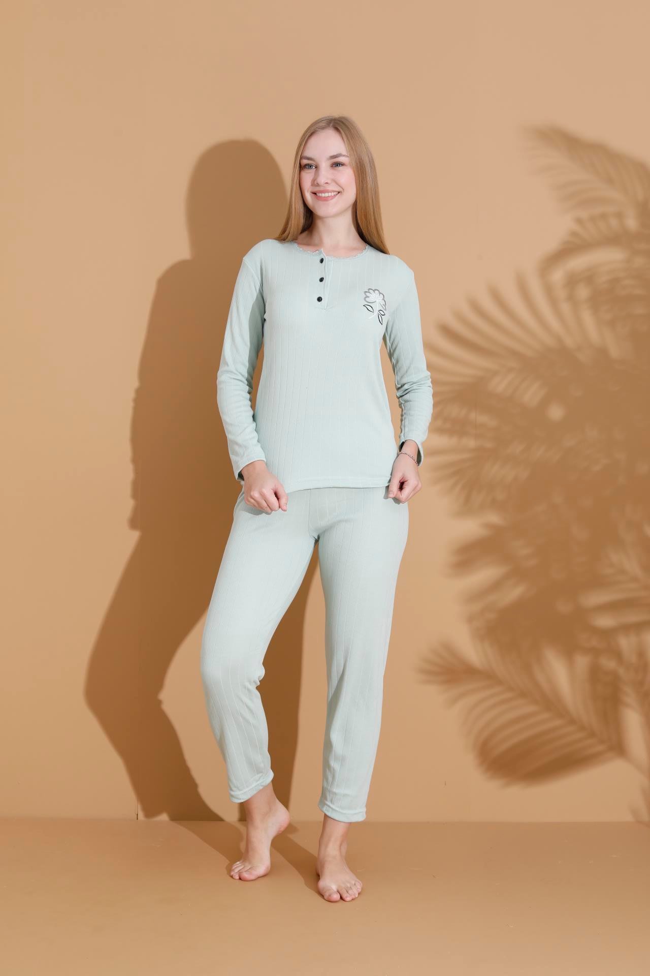 VİSKON RAPORLU İNTERLOK PIJAMA TAKIMI