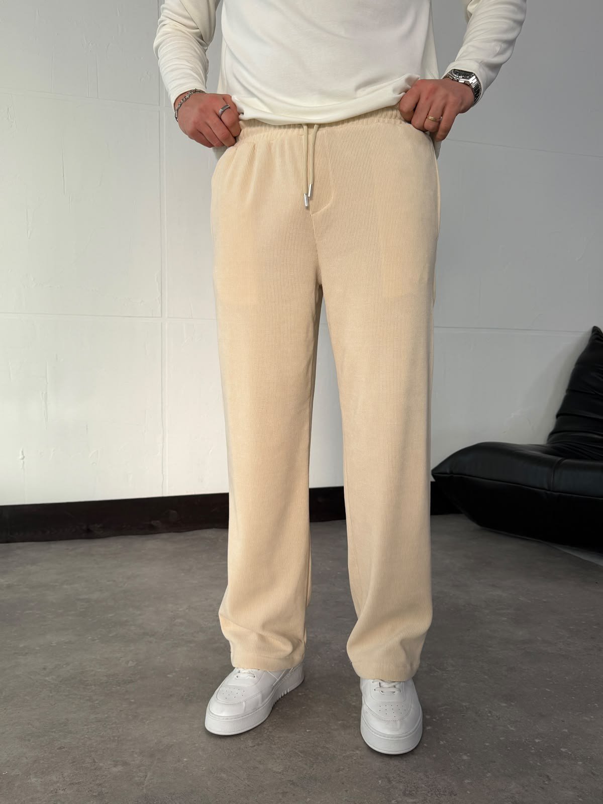 Bej Premium Dokulu Pantolon