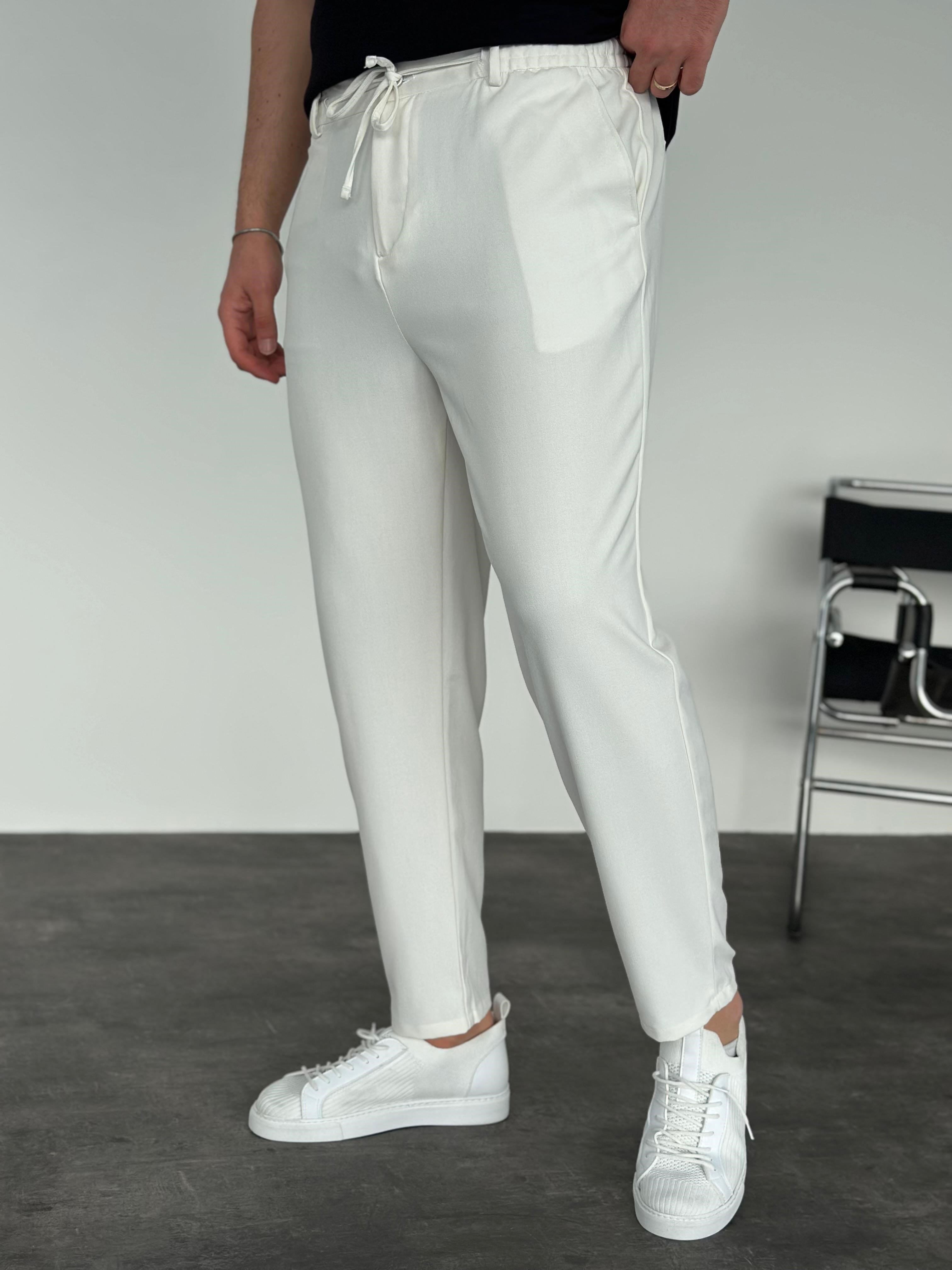 Boyfriend Jogger Pantolon Beyaz