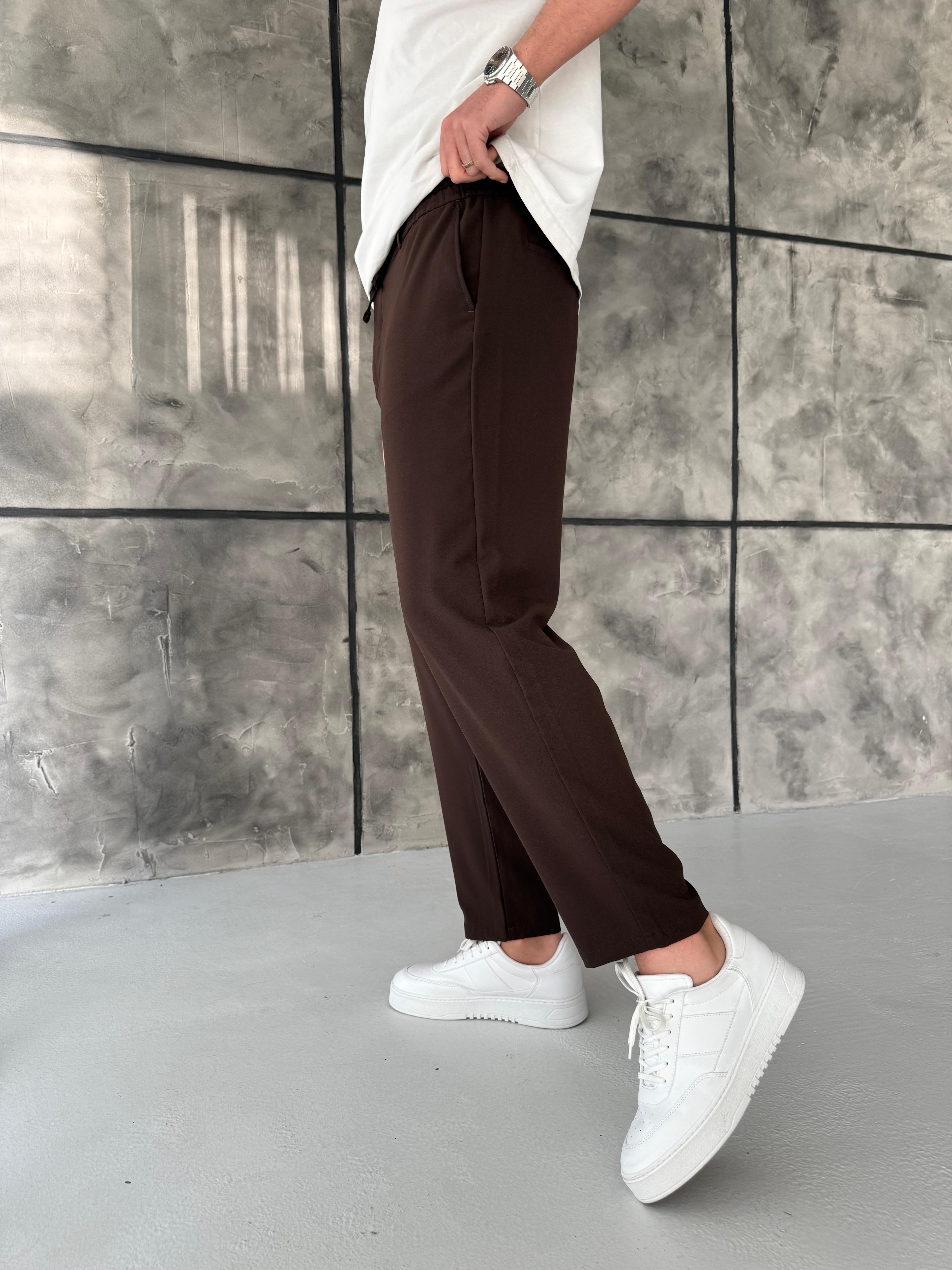 Boyfriend Jogger Pantolon Kahverengi