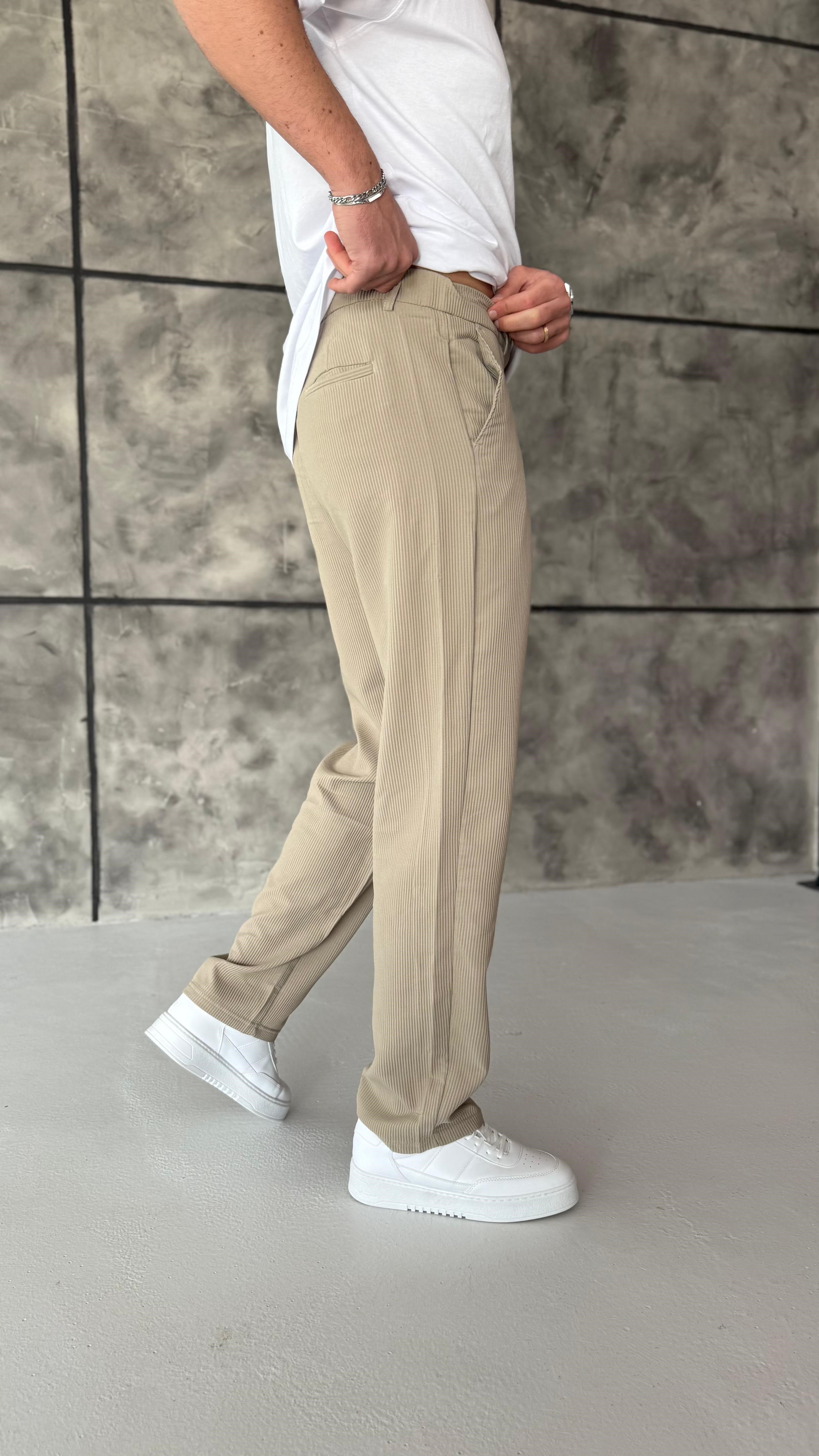 Fitilli Baggy Pantolon Bej