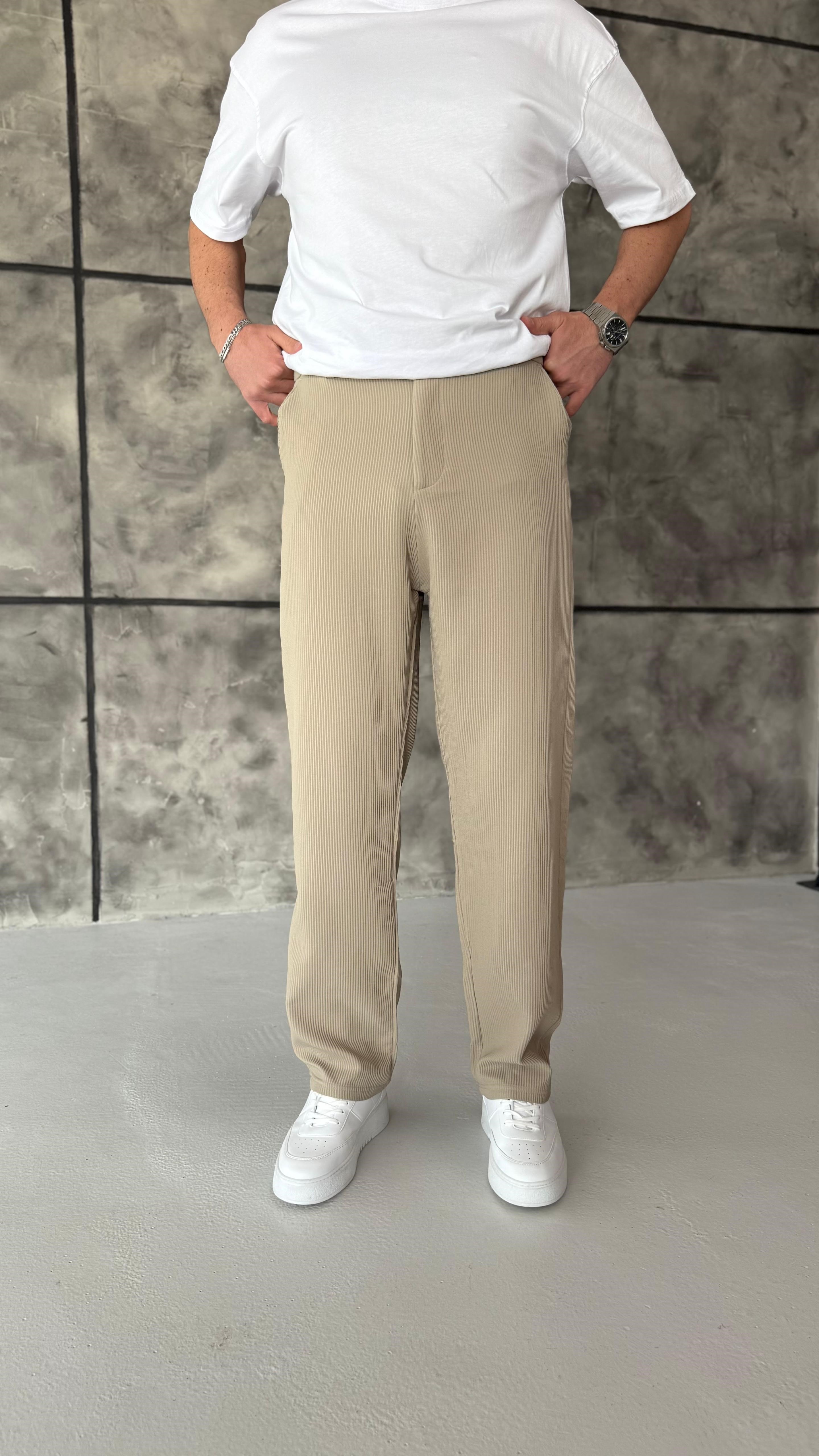 Fitilli Baggy Pantolon Bej
