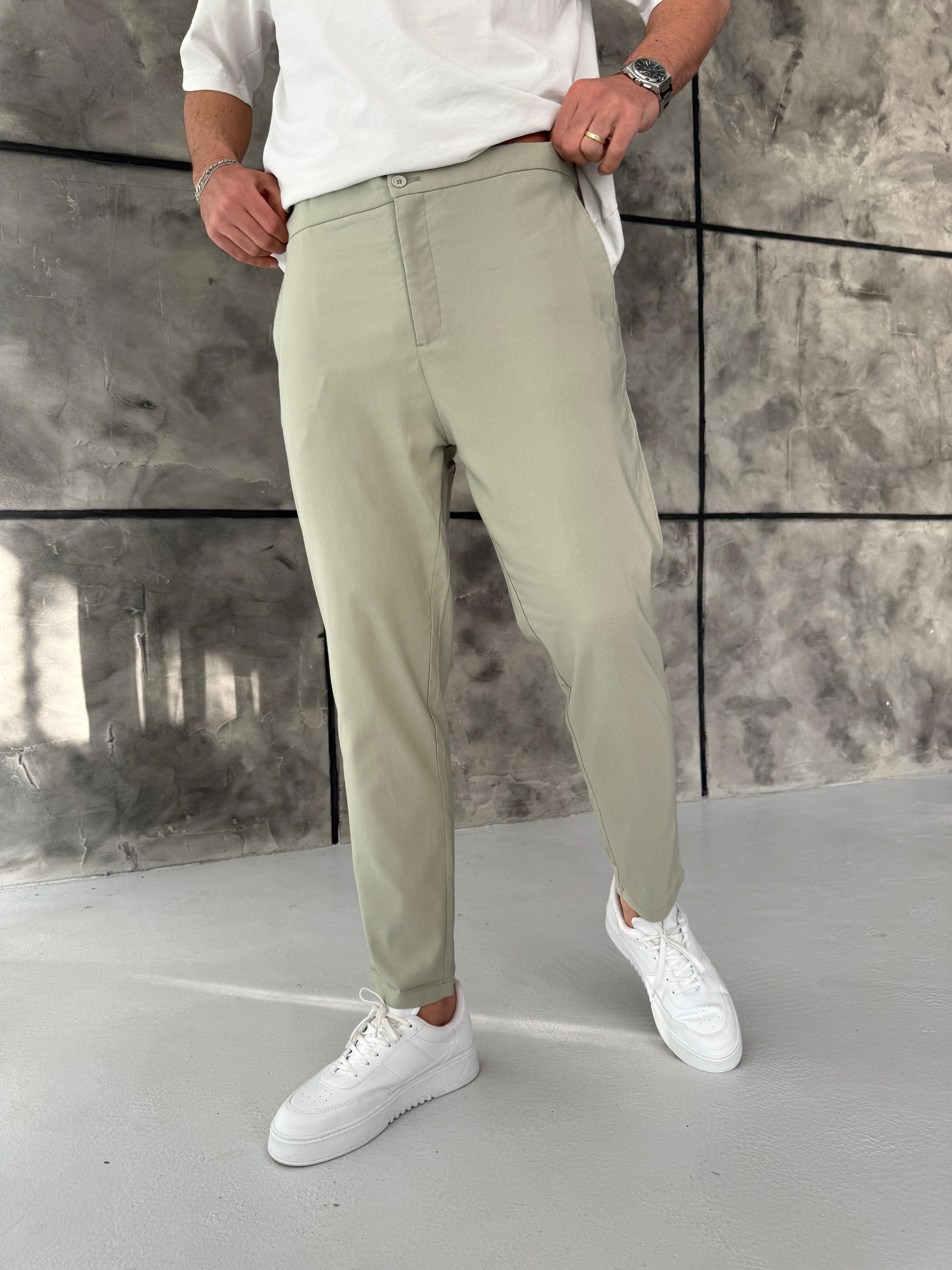 Full Likralı Jogger Kumaş Pantolon Çağla