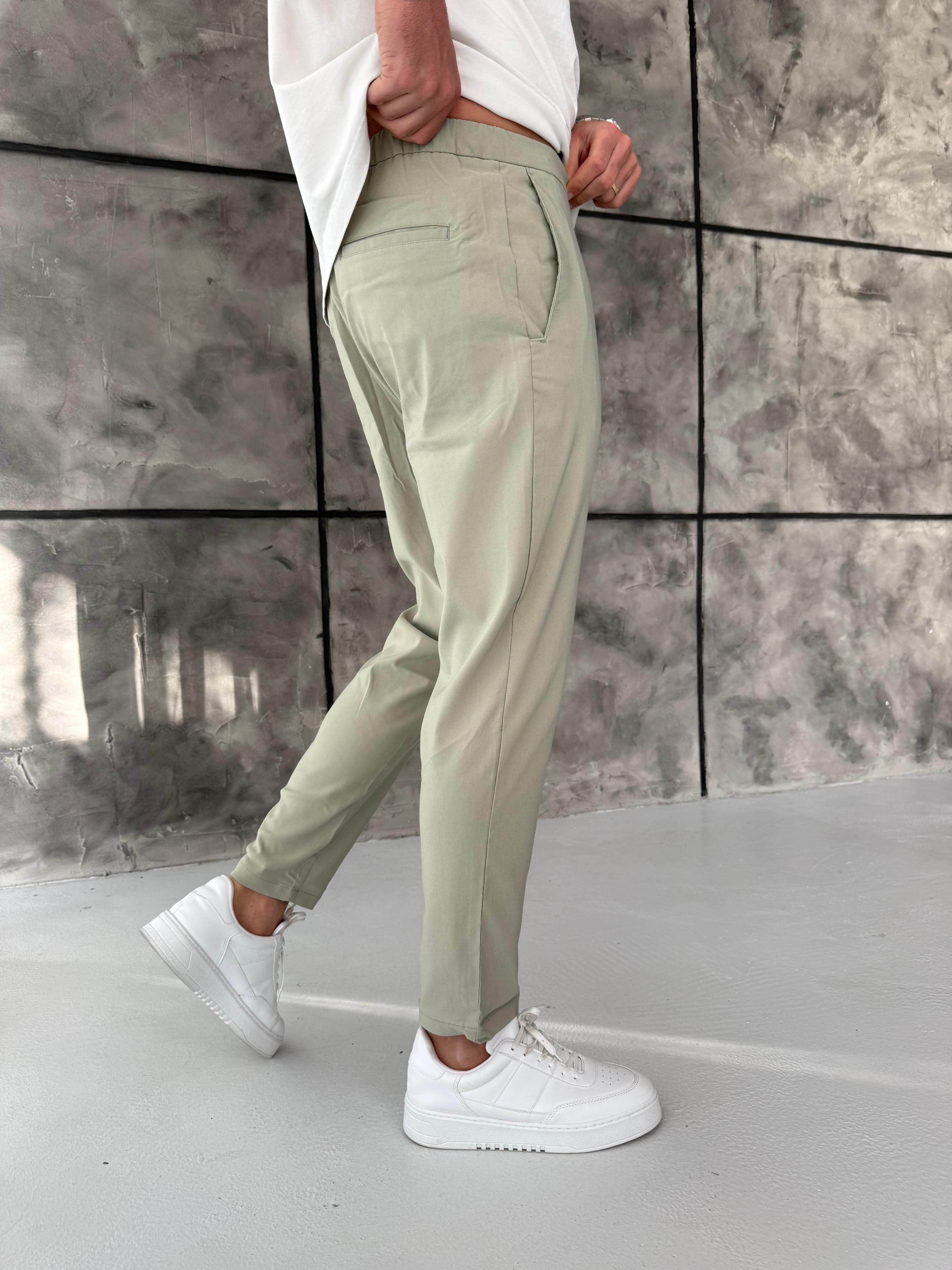 Full Likralı Jogger Kumaş Pantolon Çağla