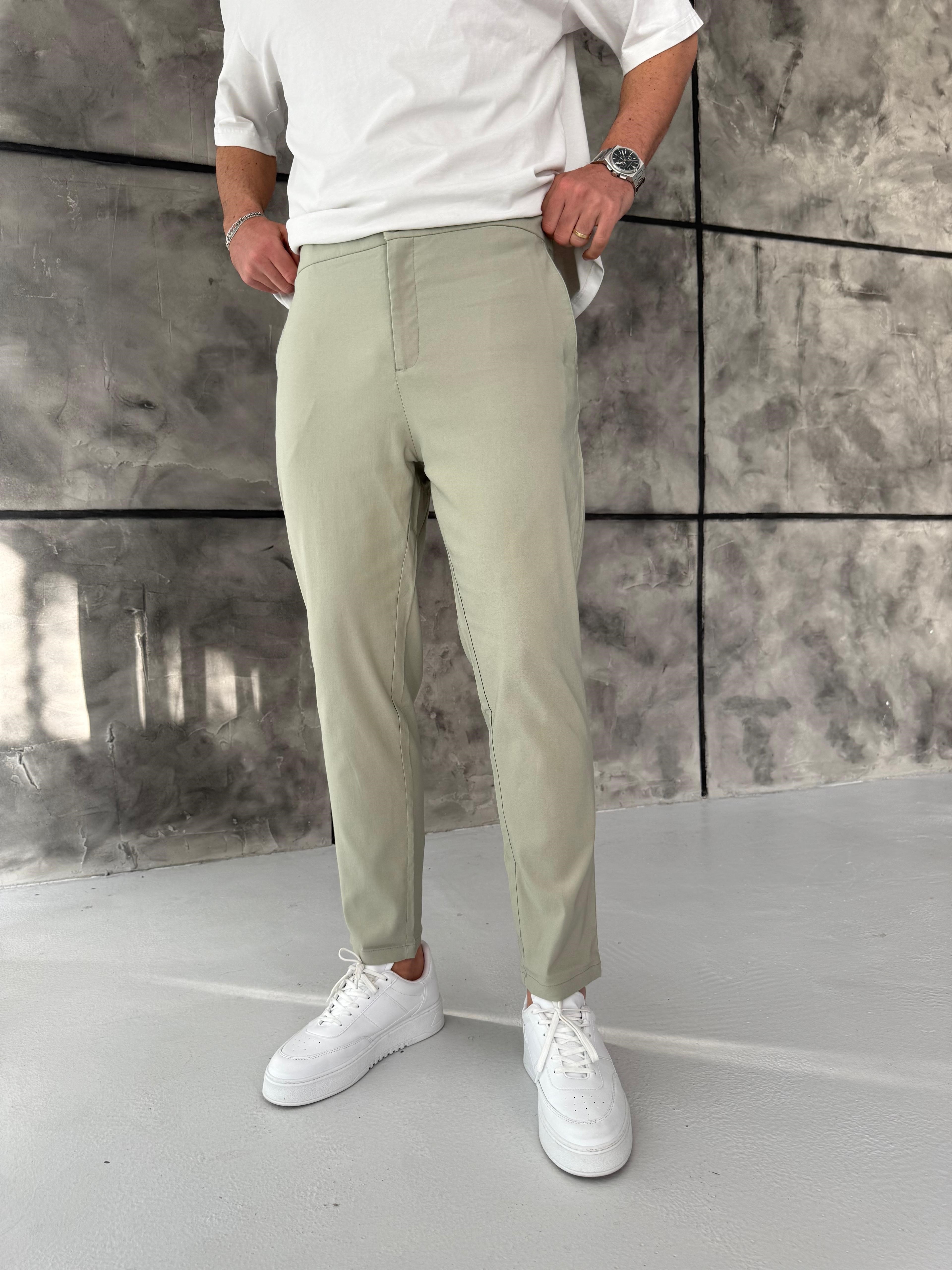 Full Likralı Jogger Kumaş Pantolon Çağla
