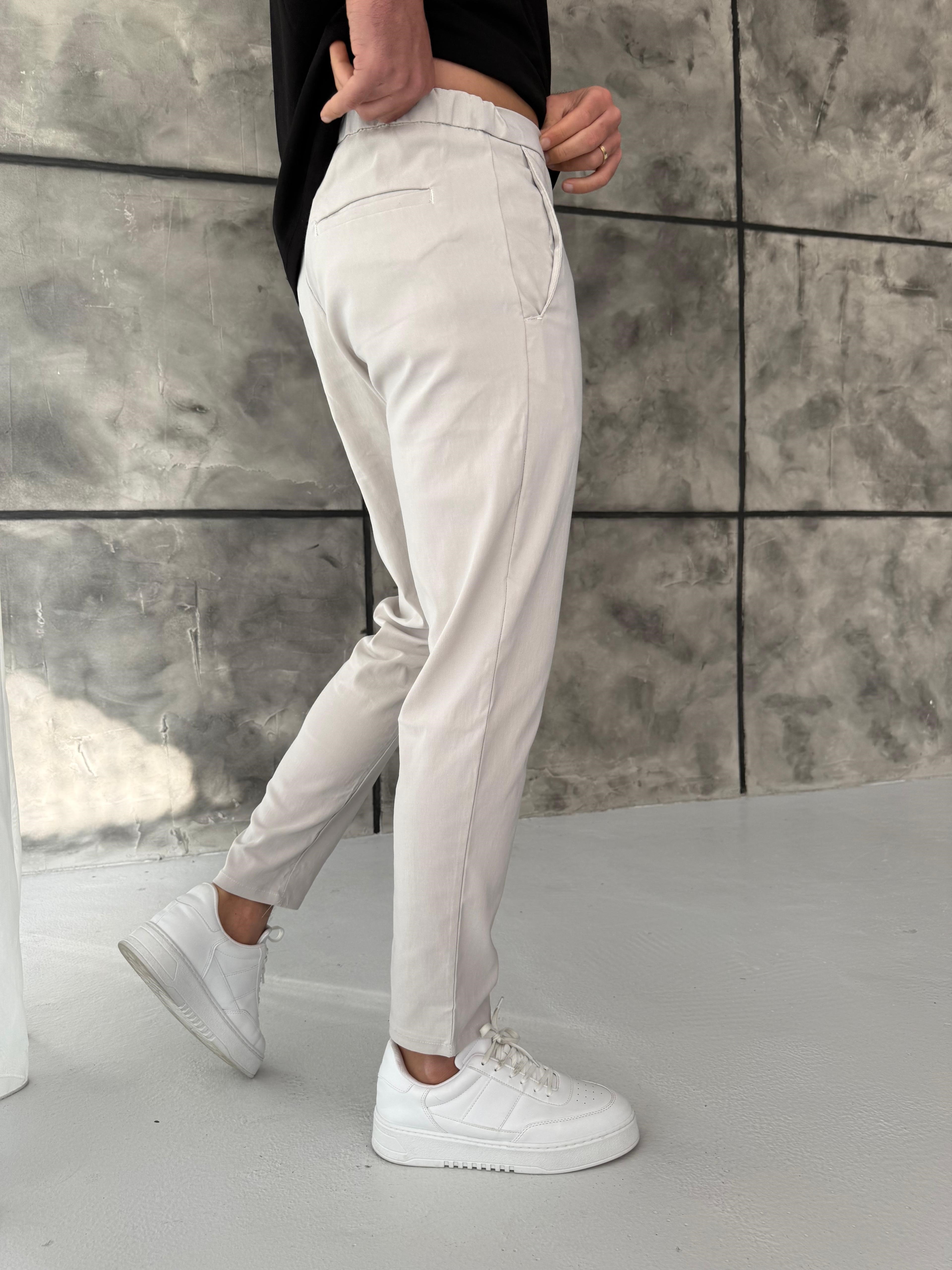Full Likralı Jogger Kumaş Pantolon Gri