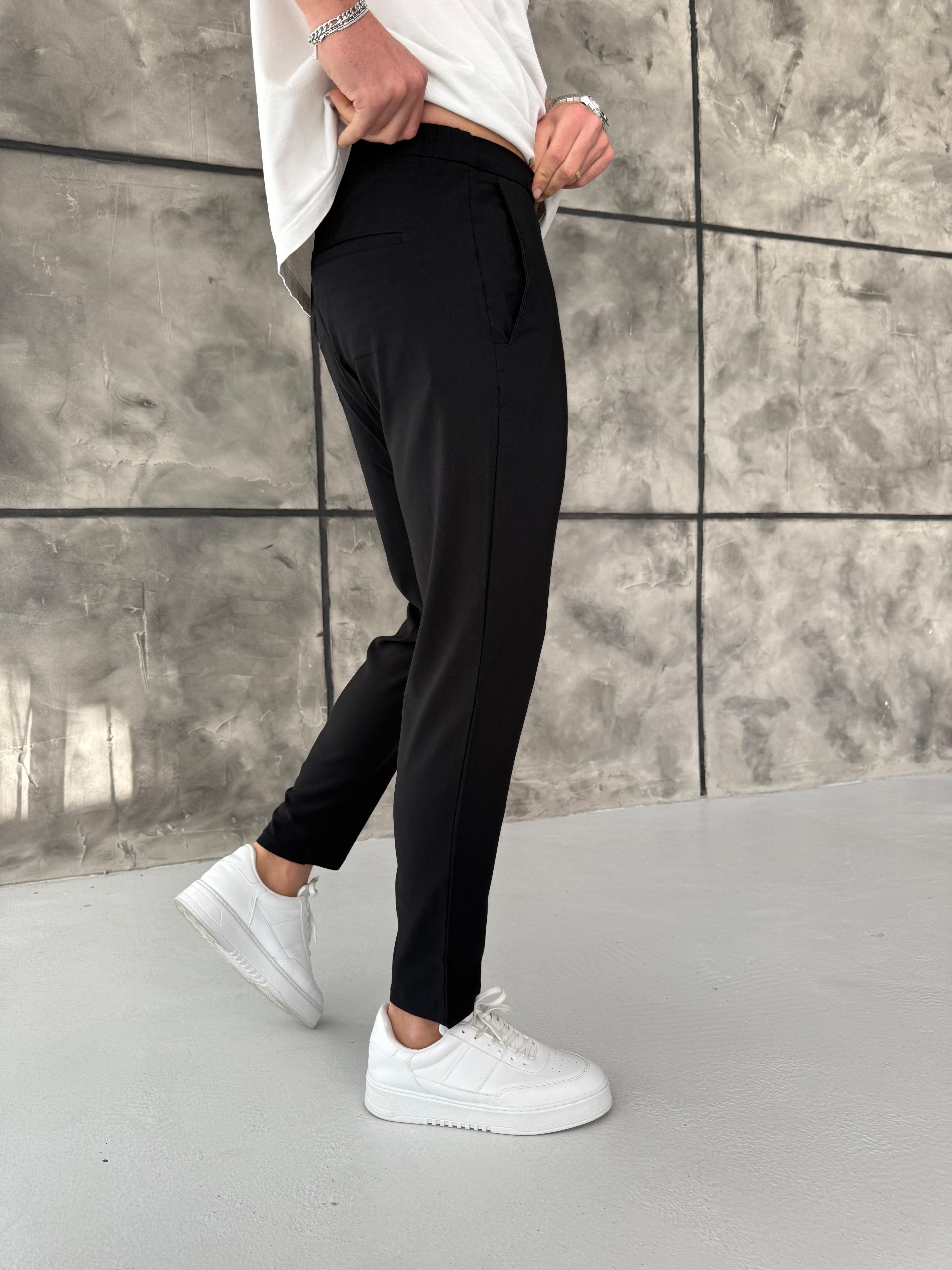 Full Likralı Jogger Kumaş Pantolon Siyah