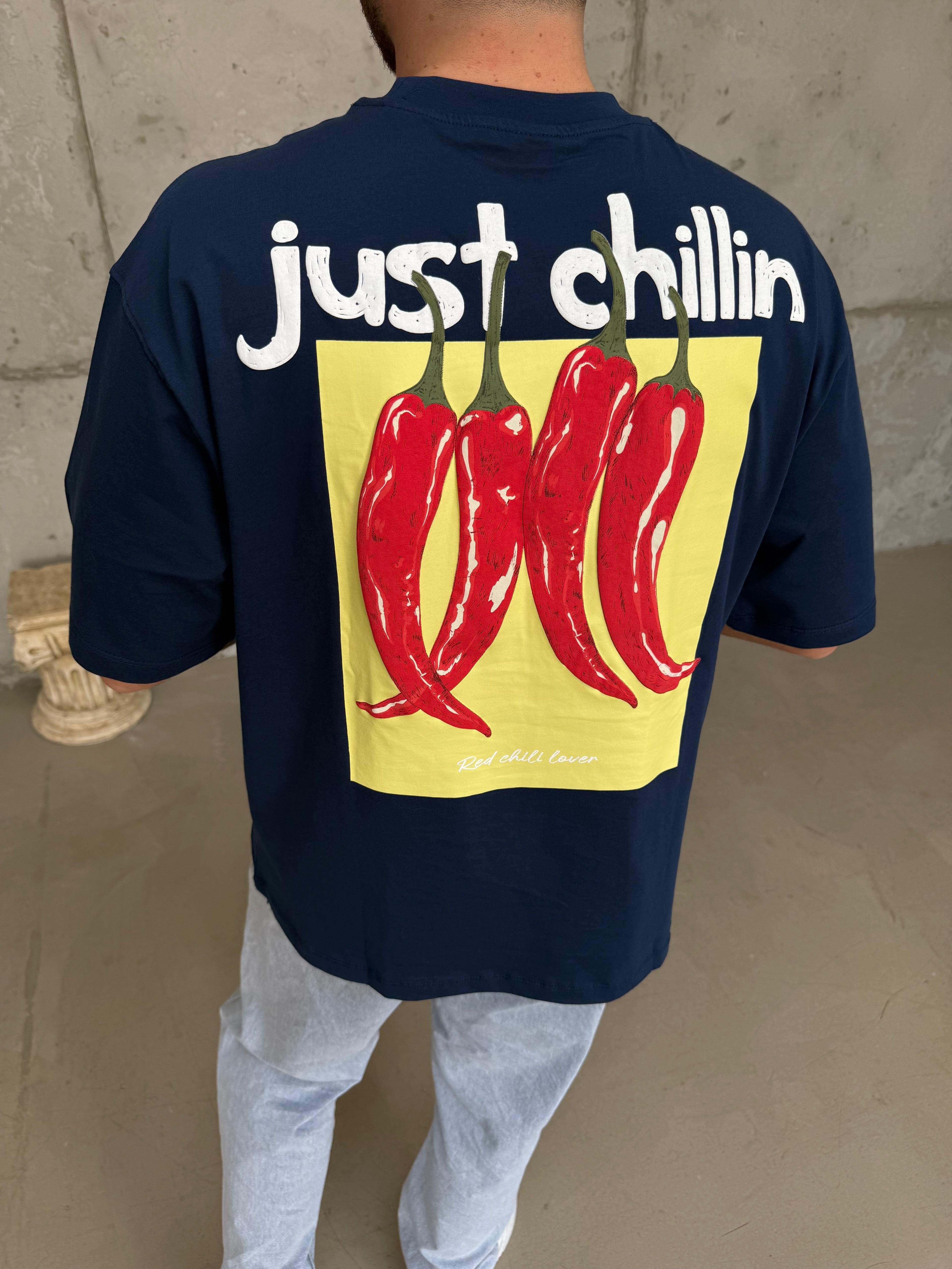 Just Chillin Oversize T-Shirt İndigo