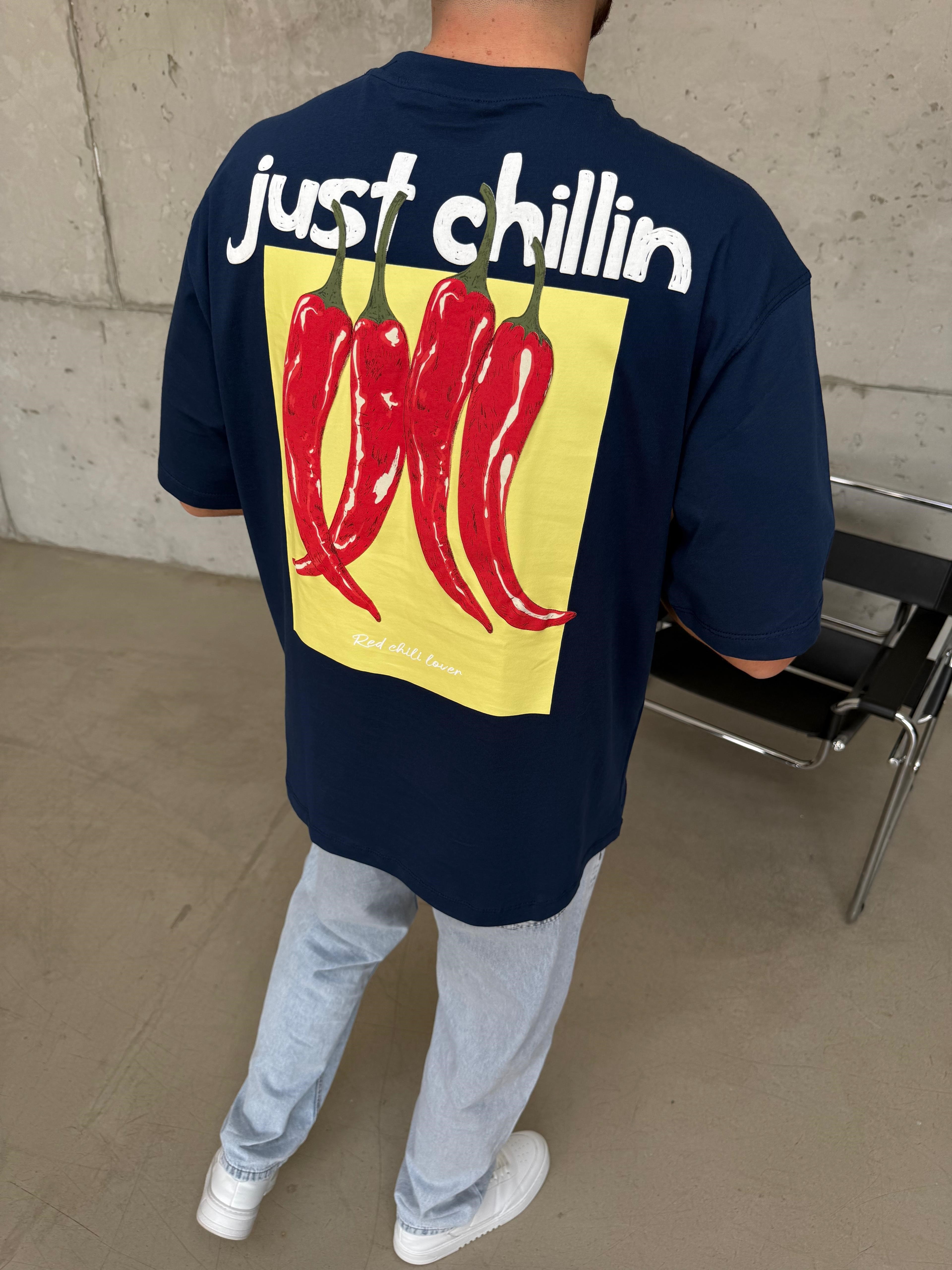 Just Chillin Oversize T-Shirt İndigo