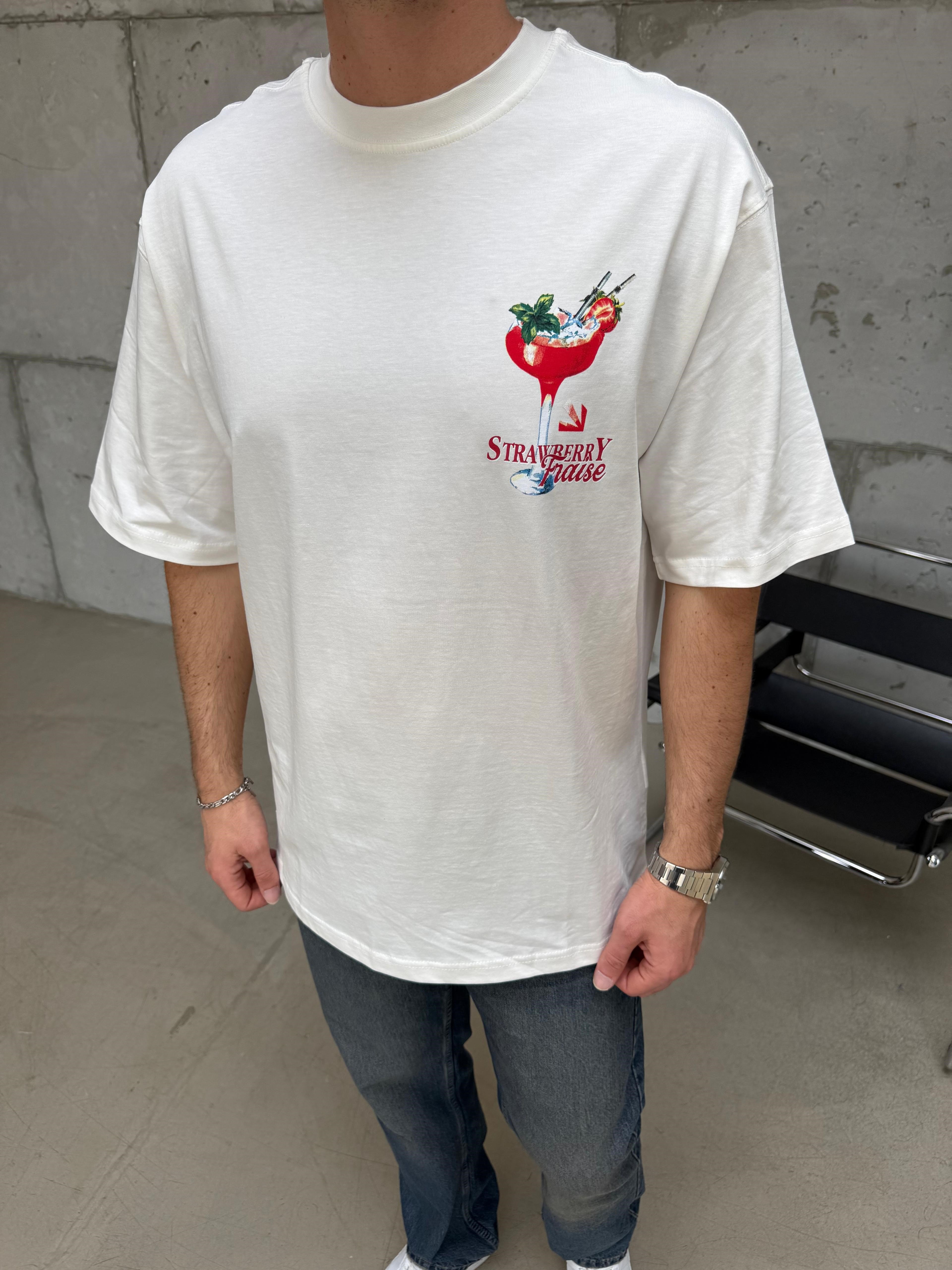 Kadeh Oversize T-Shirt Beyaz