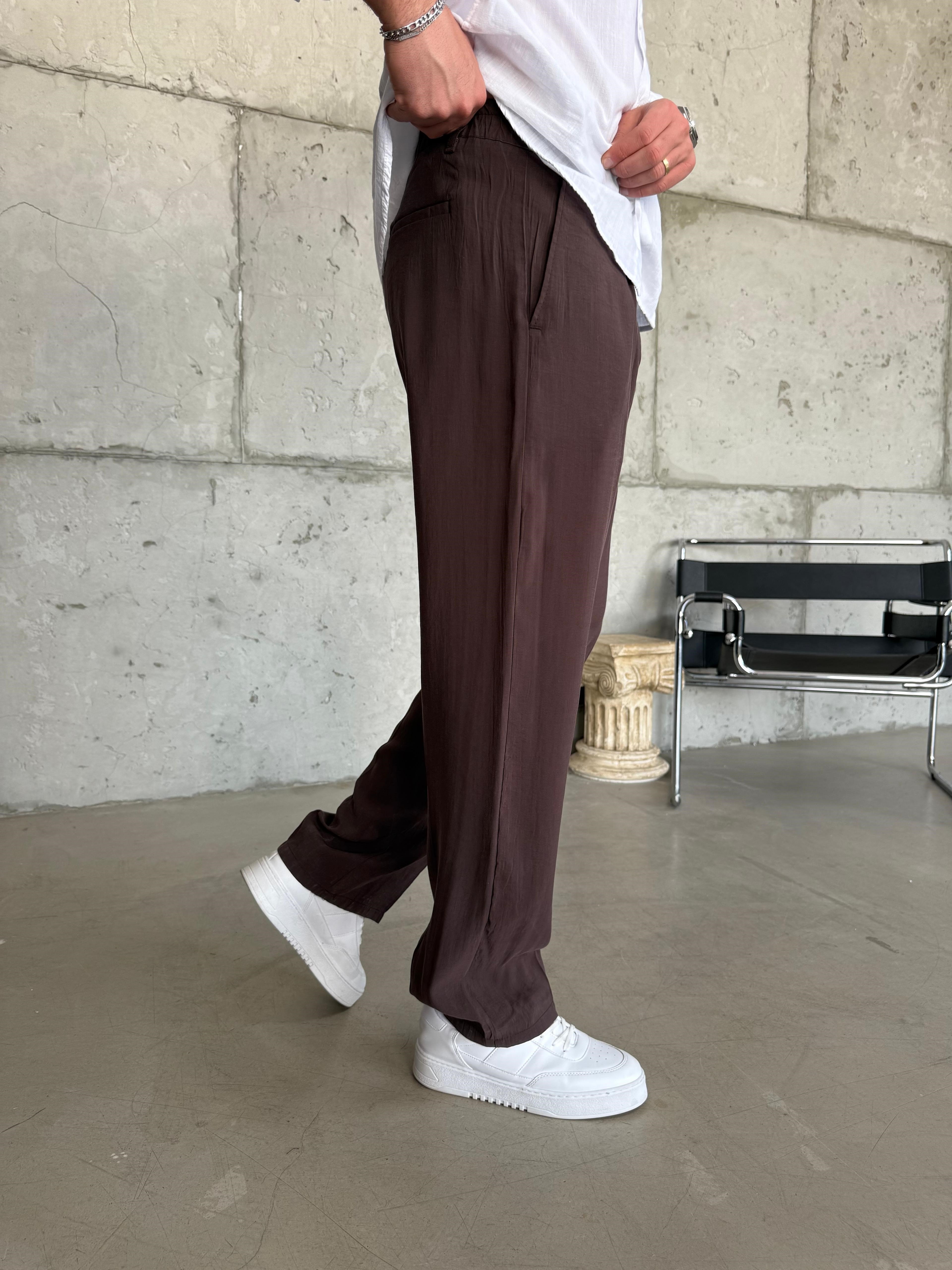 Kahve  Modal Kumaş Baggy Pantolon