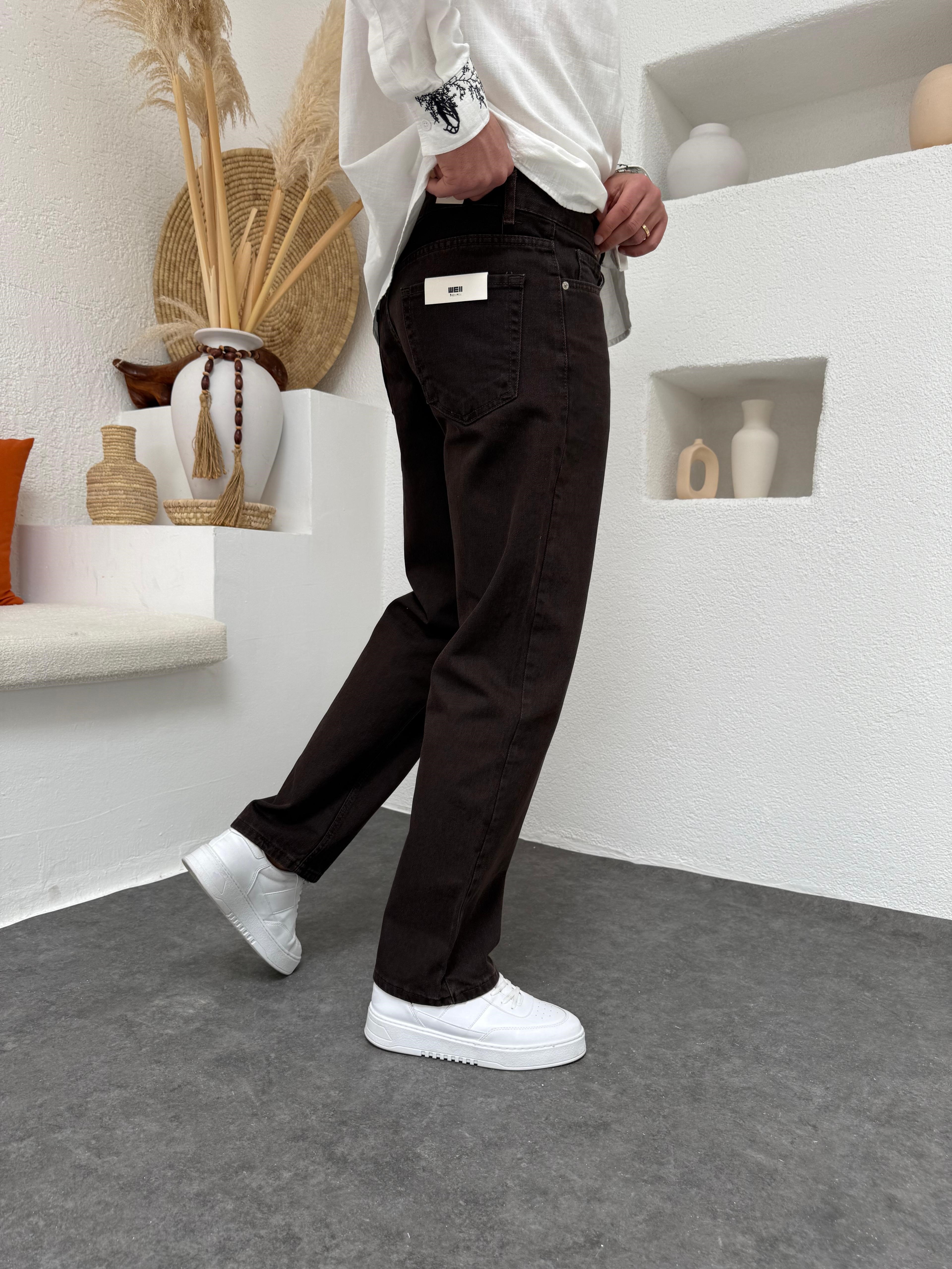 Kahverengi Baggy Jean