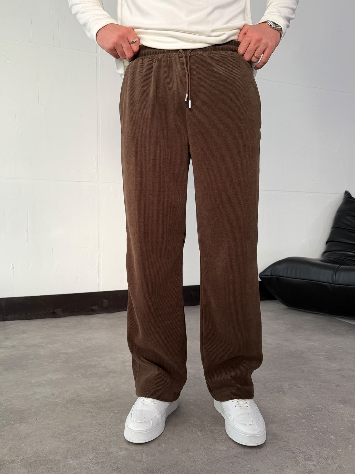 Kahverengi Premium Dokulu Pantolon