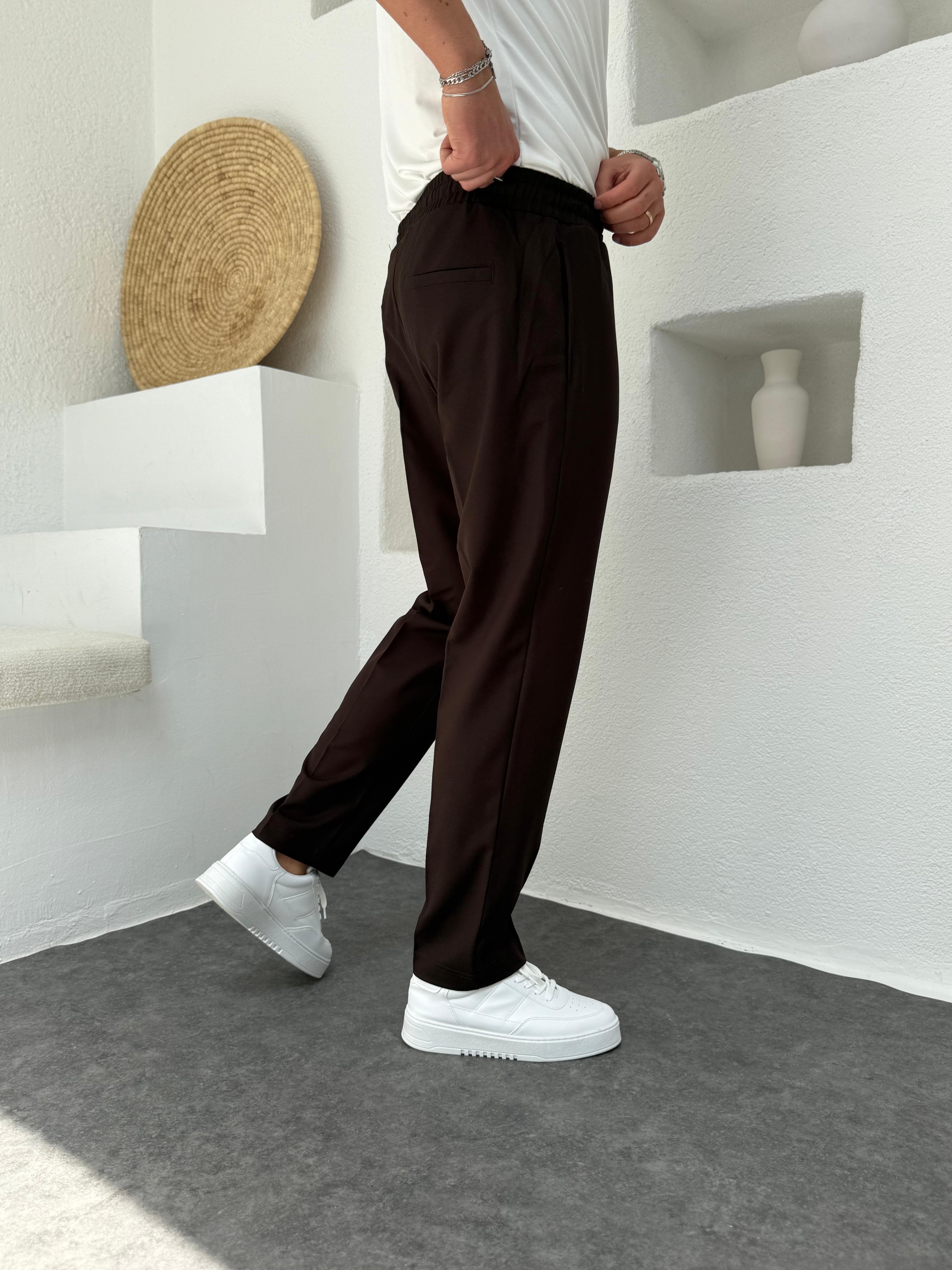 Kahverengi Regular Fit Jogger Pantolon