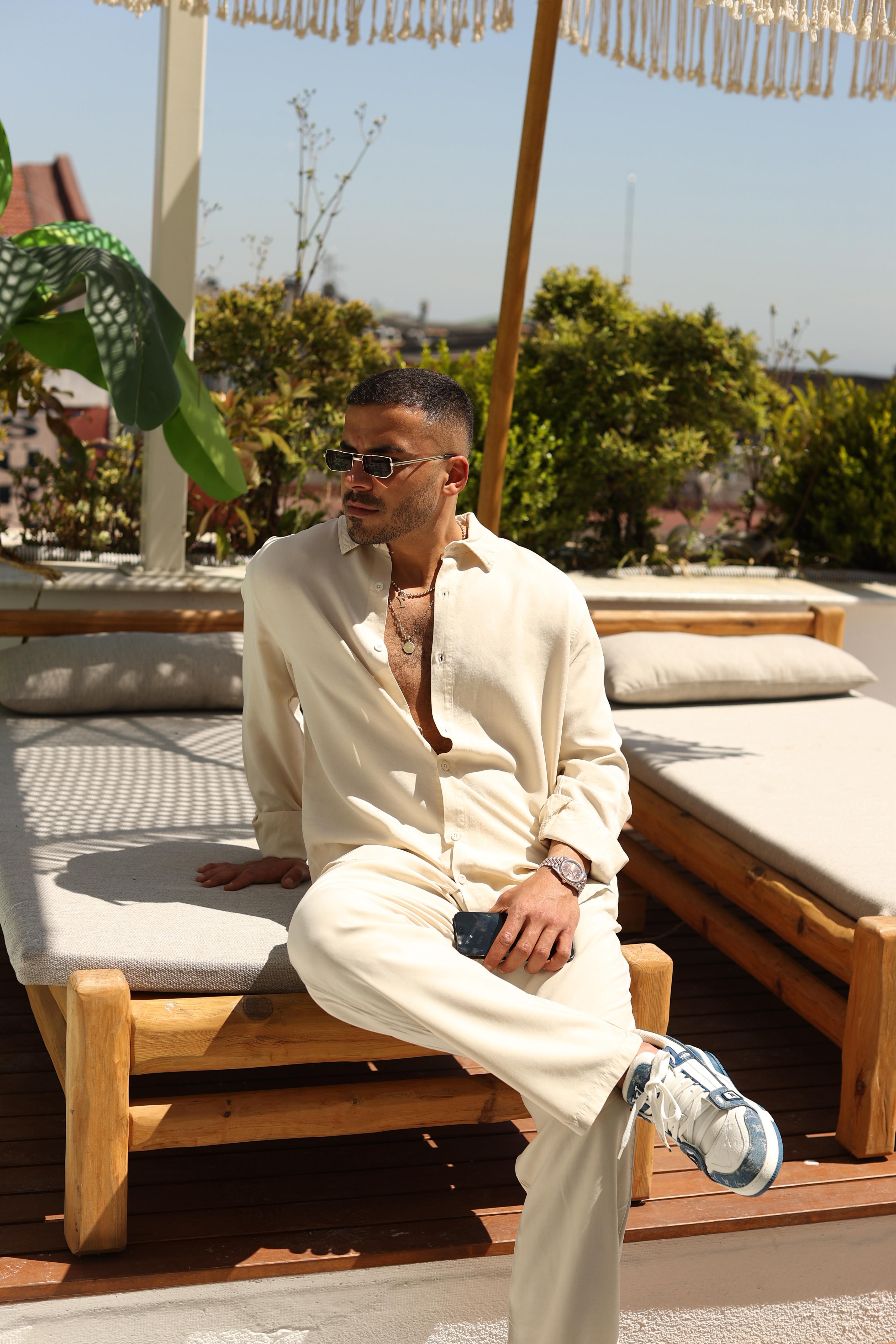 Krem Tensel Kumaş Takım