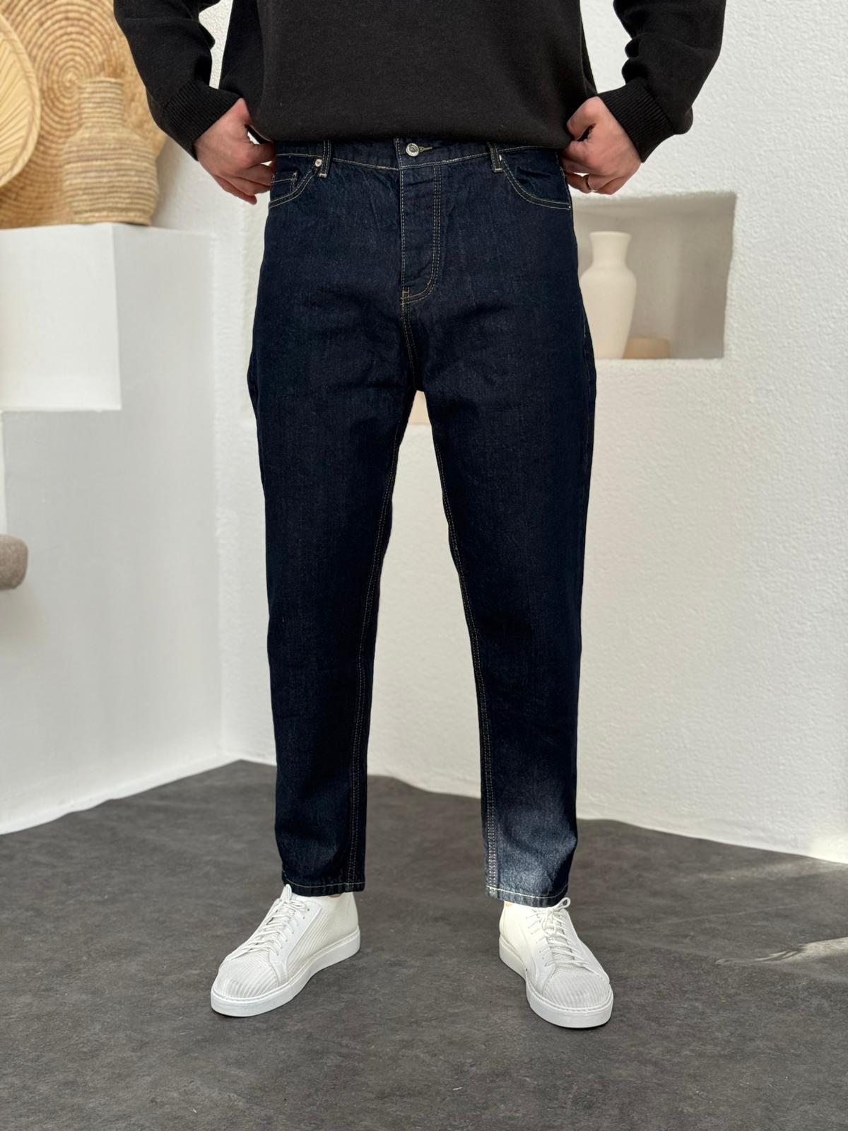 Lacivert Boyfriend Jean