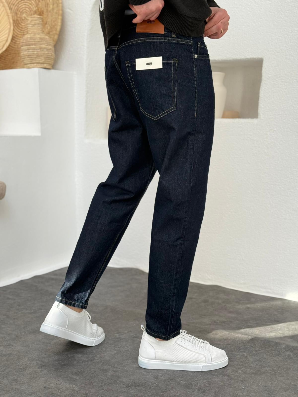 Lacivert Boyfriend Jean