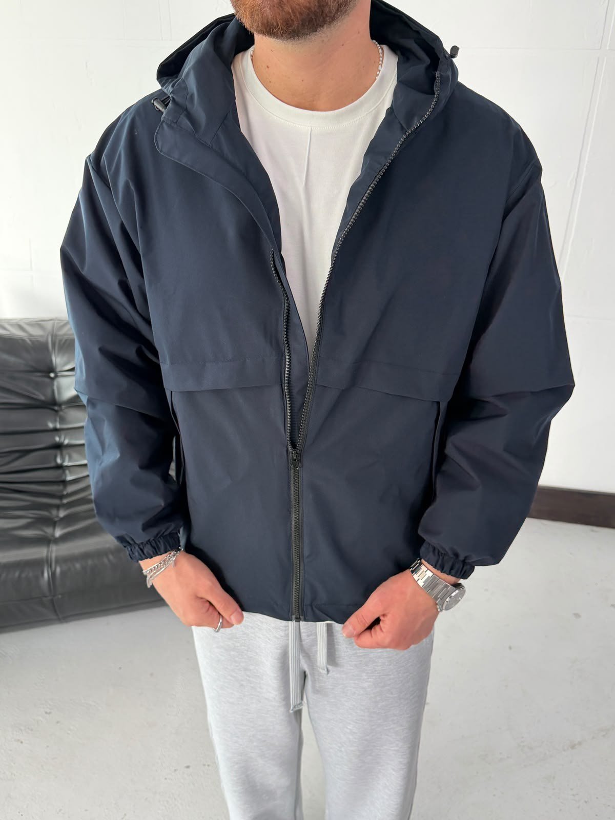 Lacivert Oversize Yağmurluk