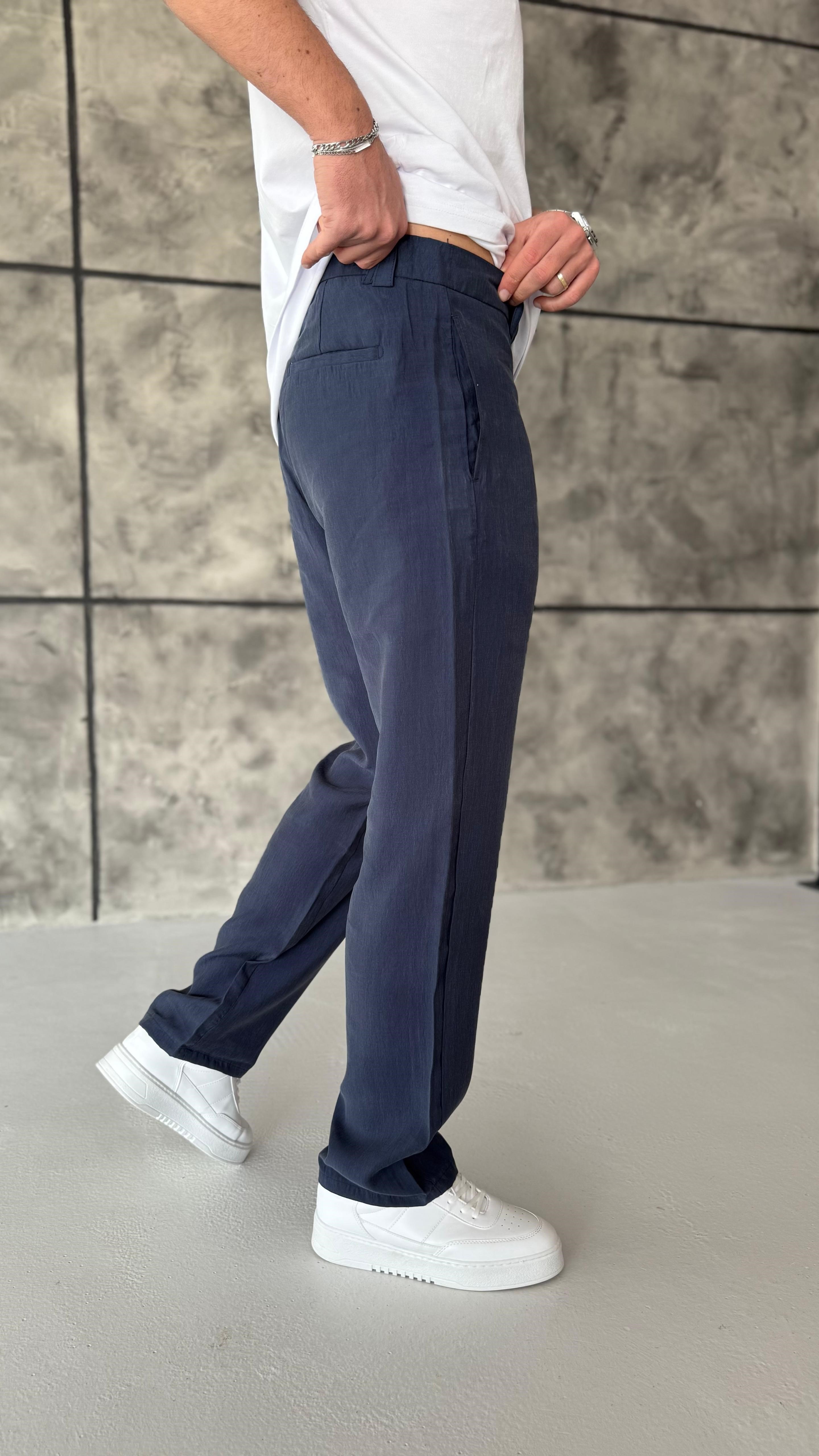 Lacivert Tensel Pantolon