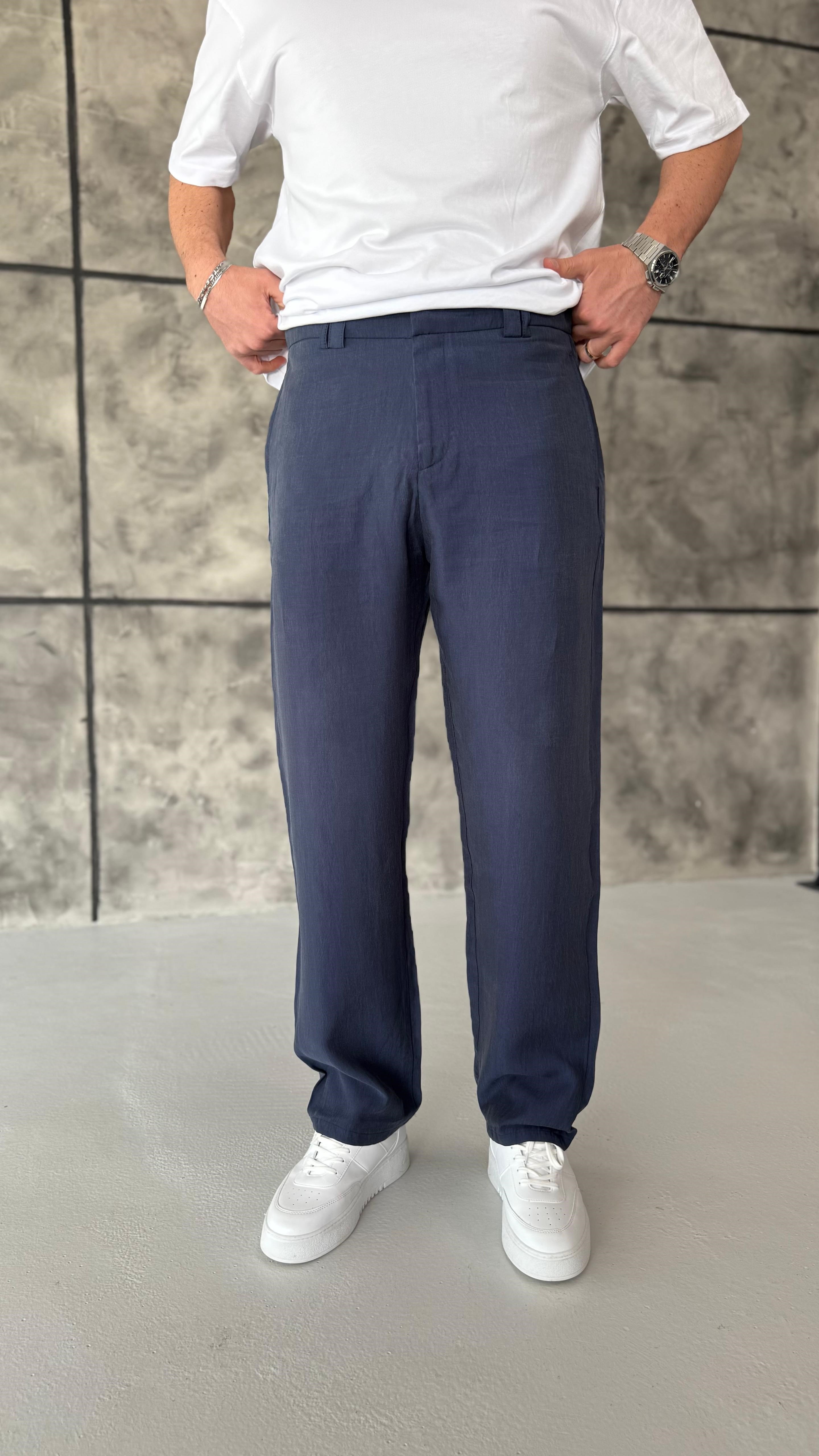 Lacivert Tensel Pantolon
