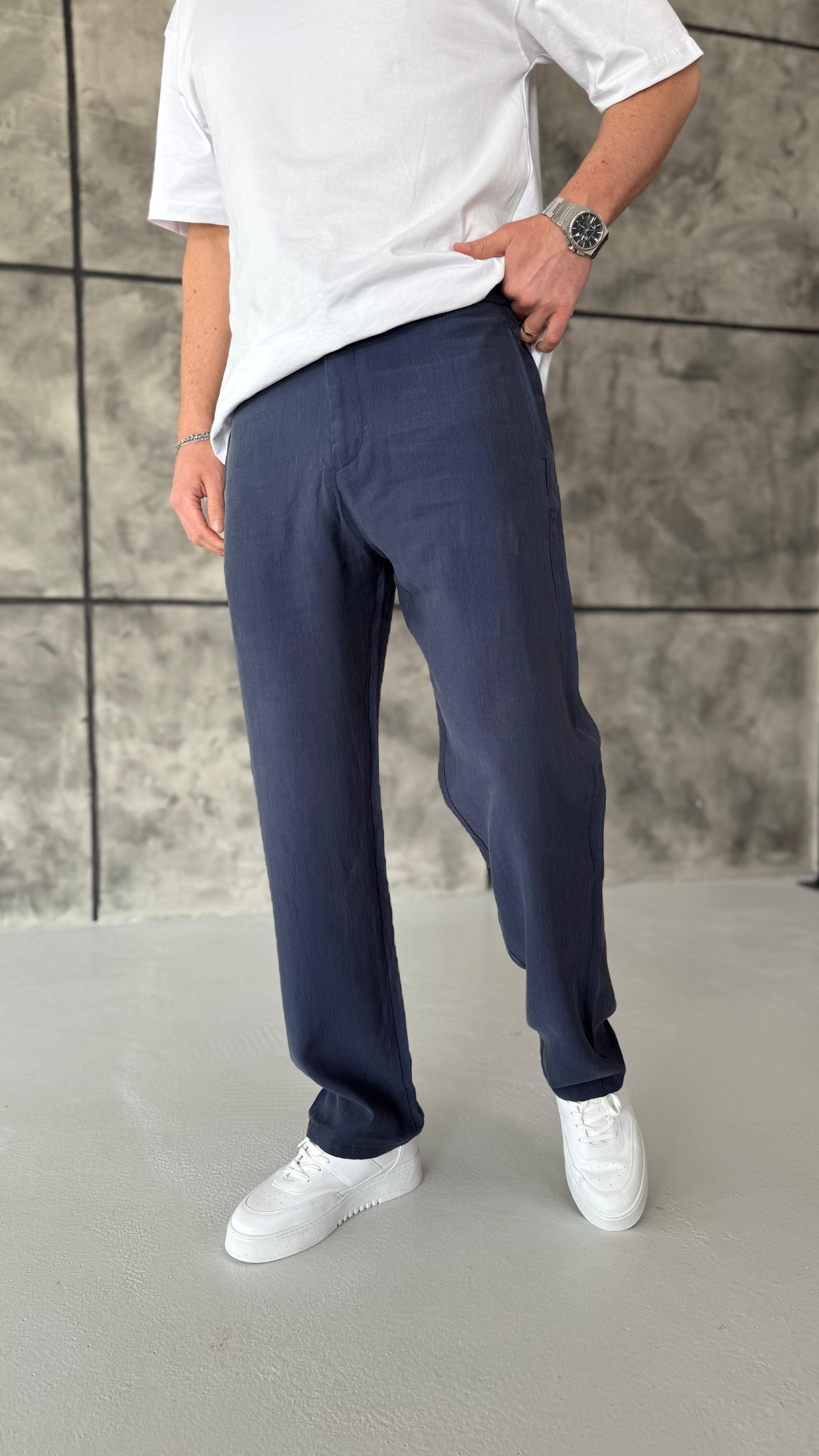 Lacivert Tensel Pantolon