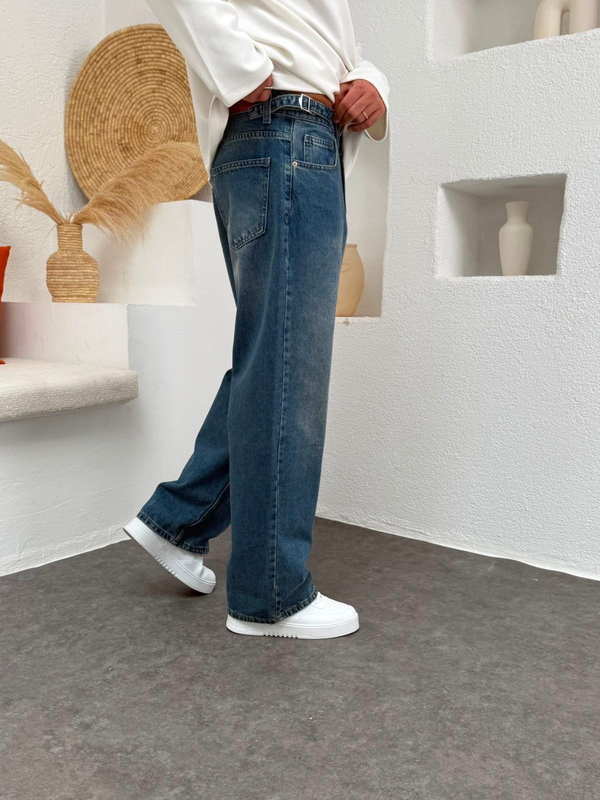 Mavi Aksesuar Detay Baggy Jean