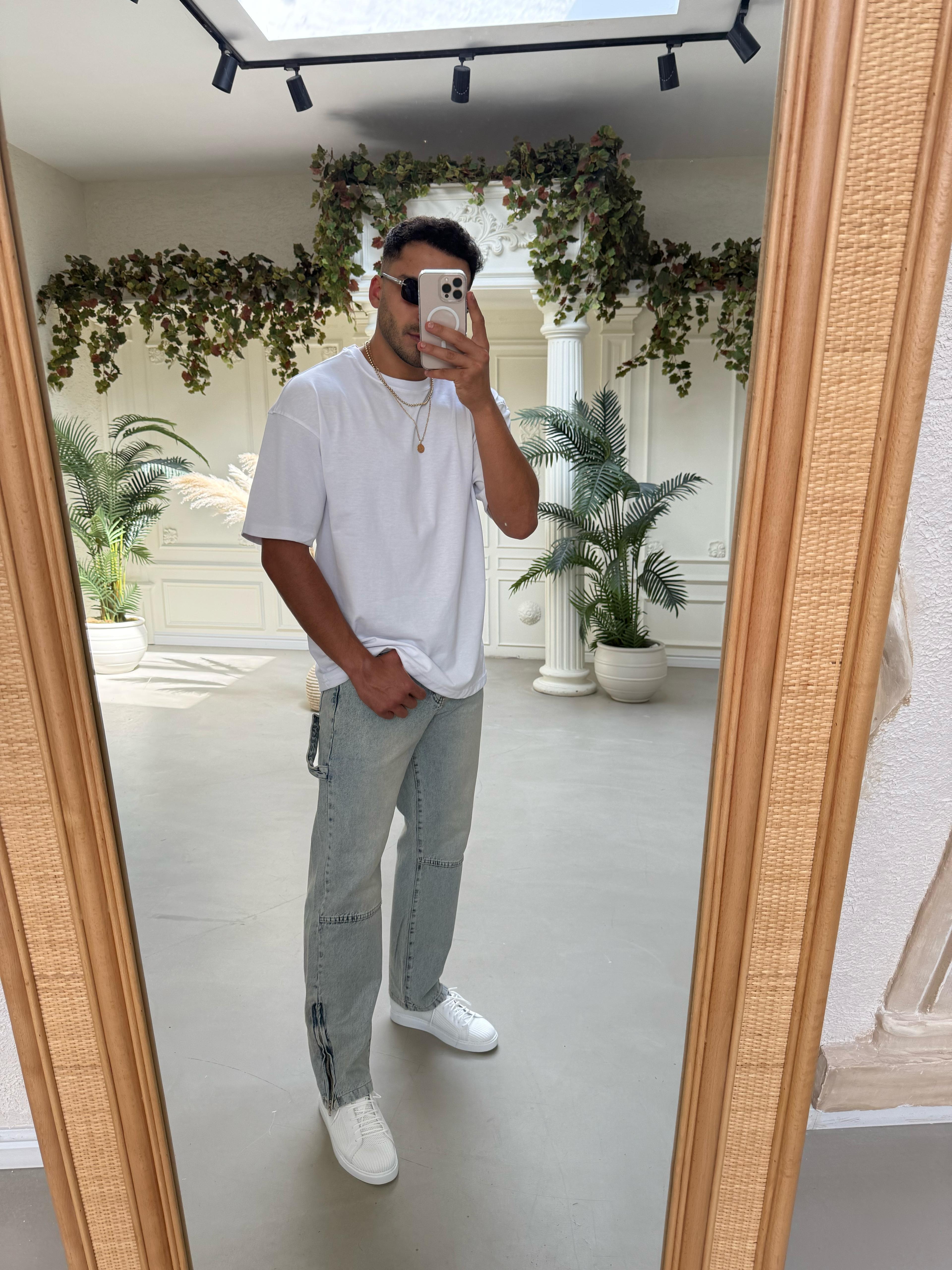 Oversize Basic T-Shirt Beyaz
