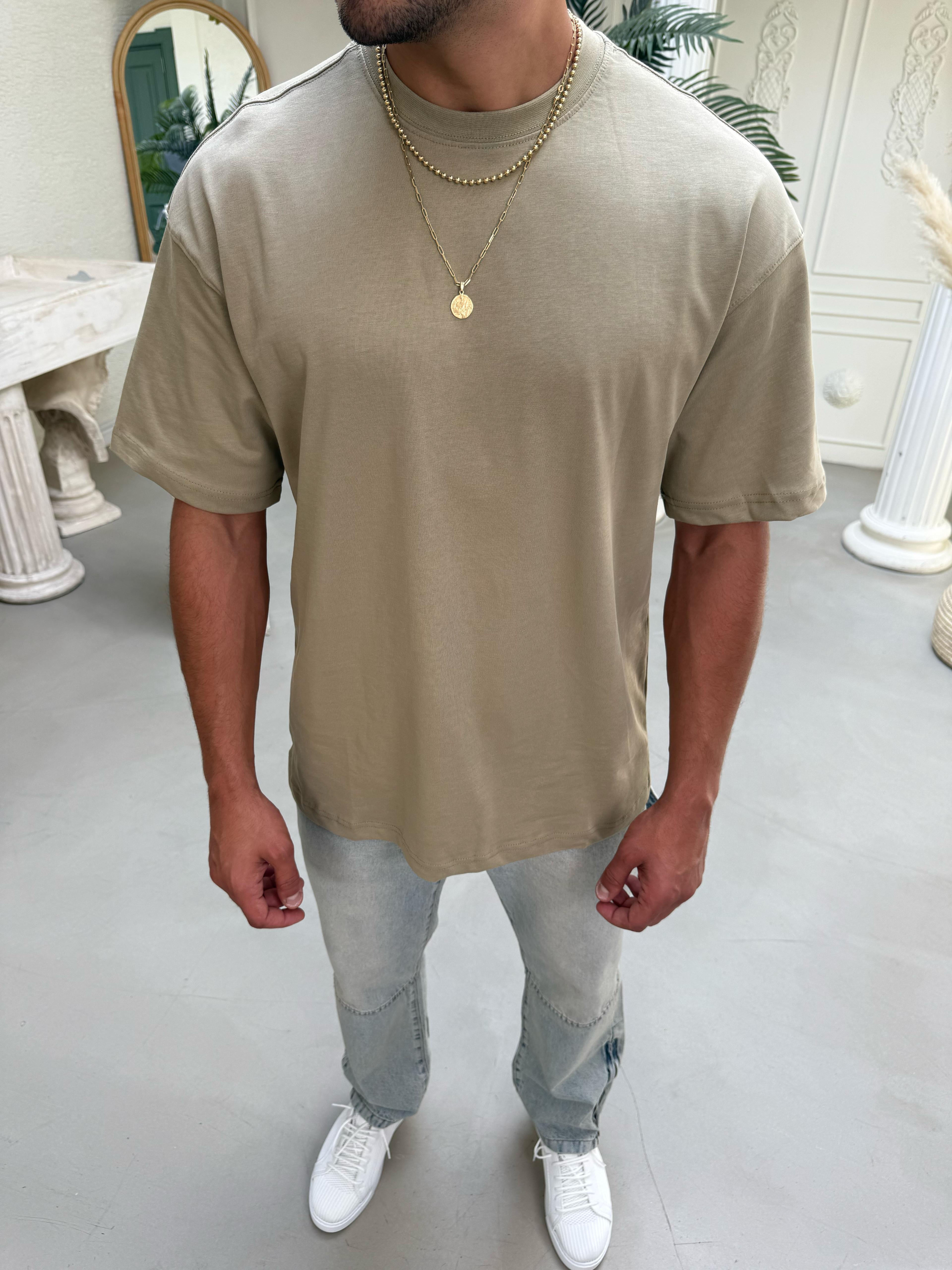 Oversize Basic T-Shirt Yeşil