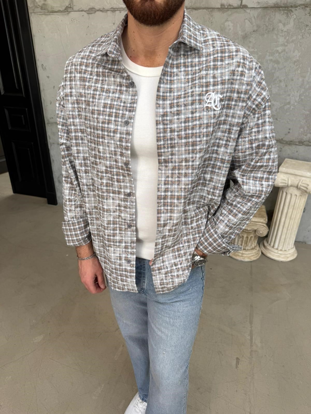 Sarı Yıkamalı Oversize Gömlek