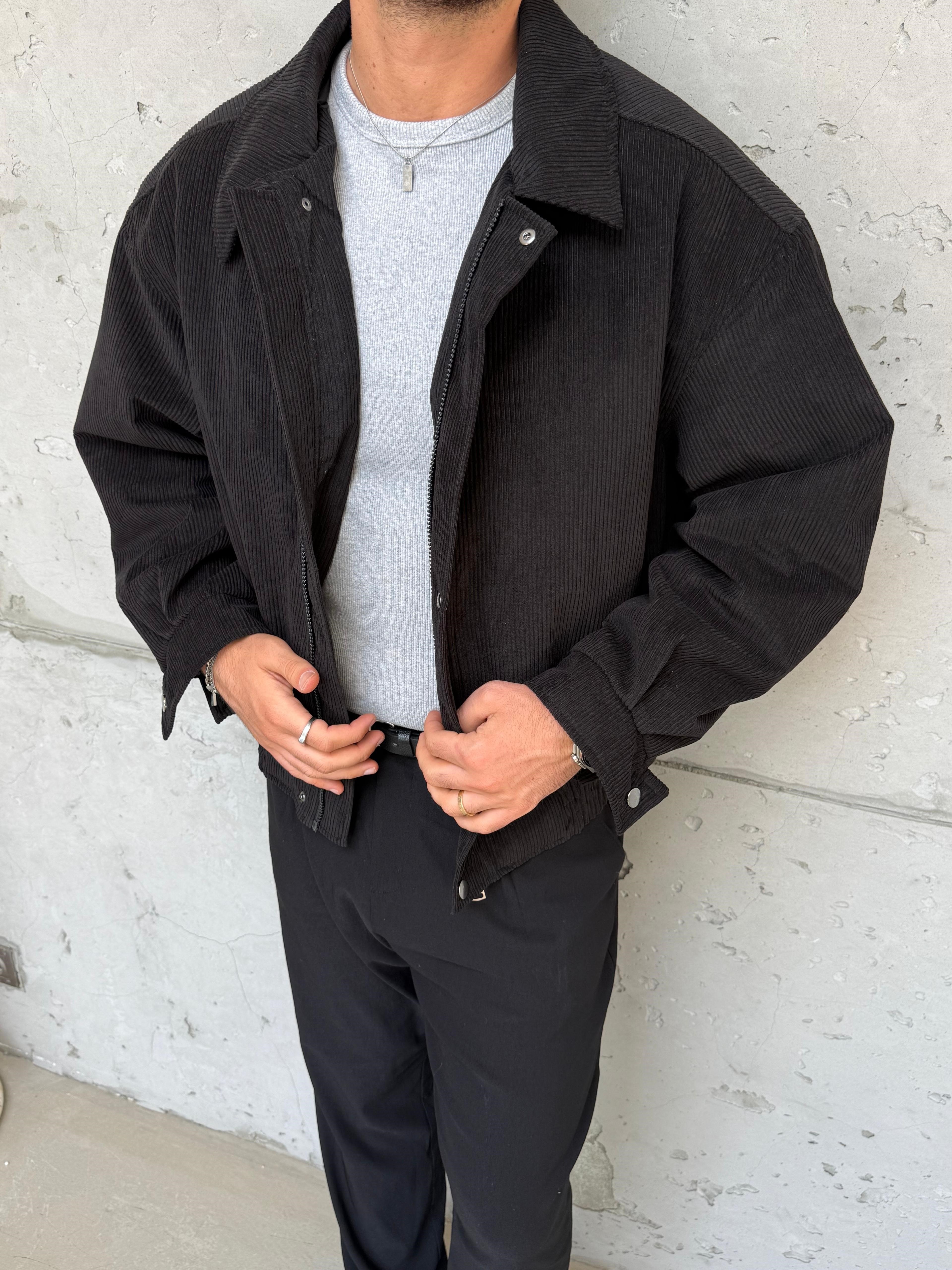 Siyah Kadife Bomber