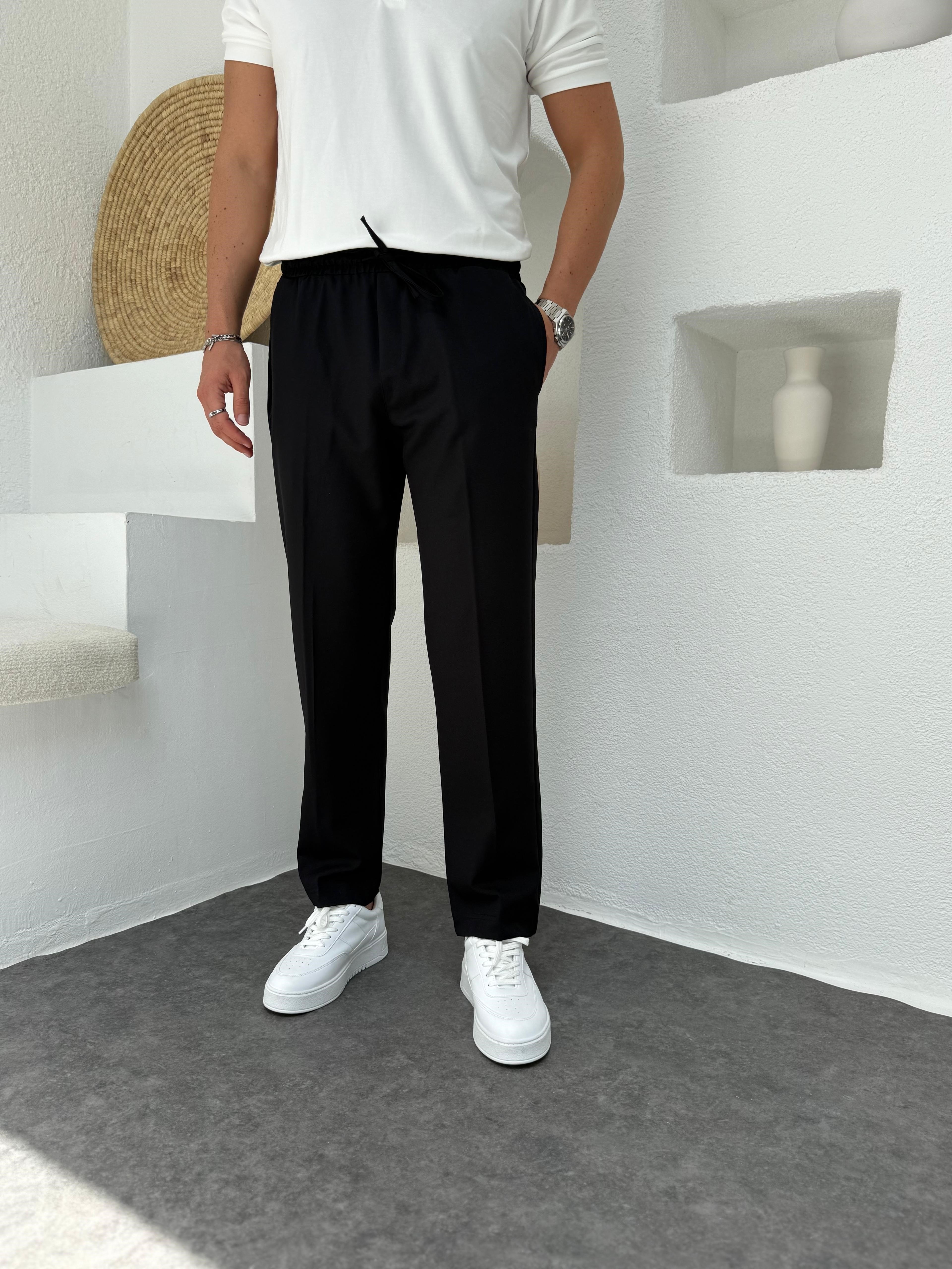 Siyah Regular Fit Jogger Pantolon