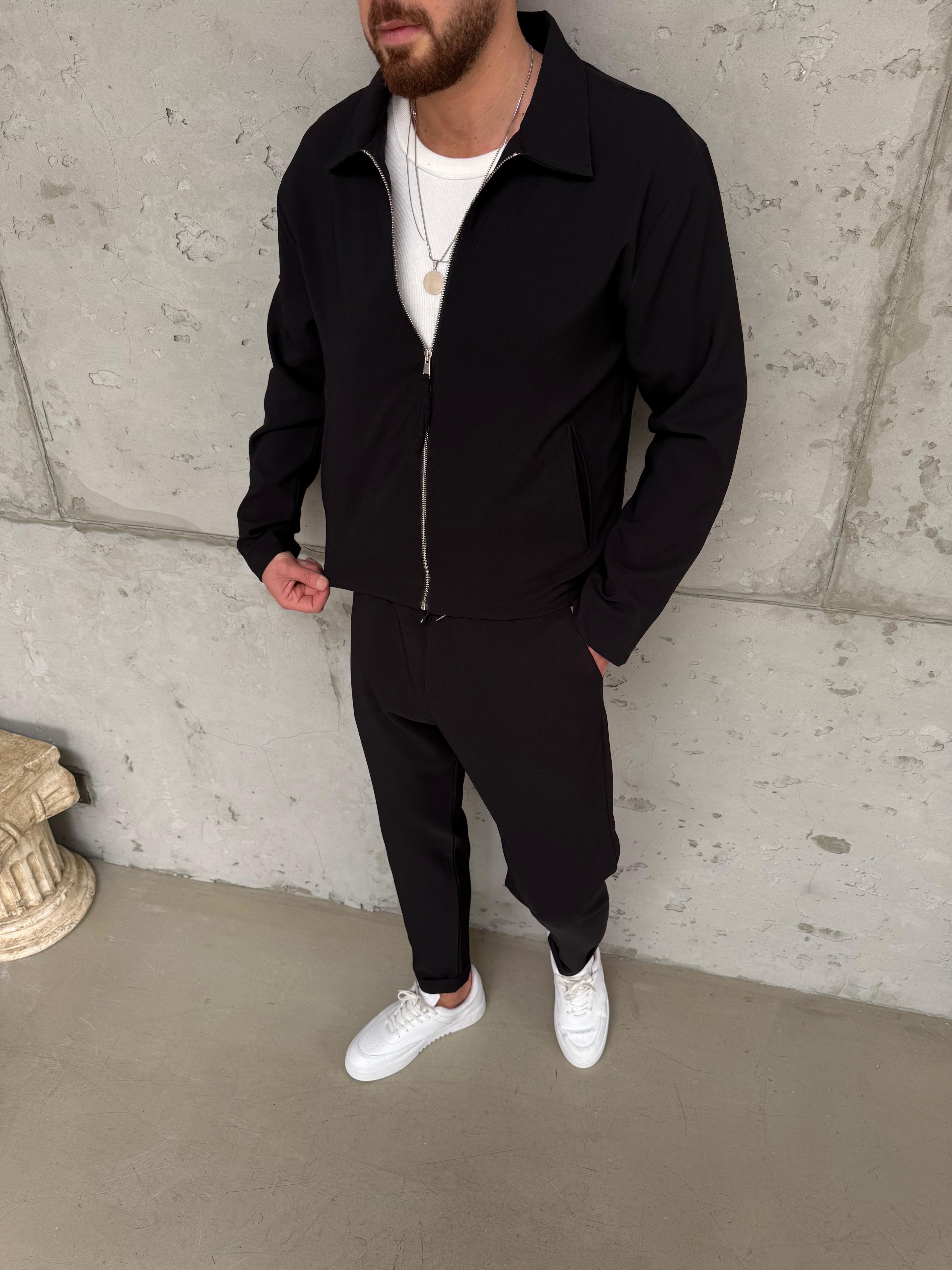 Siyah Slimfit Duble Paça Takım