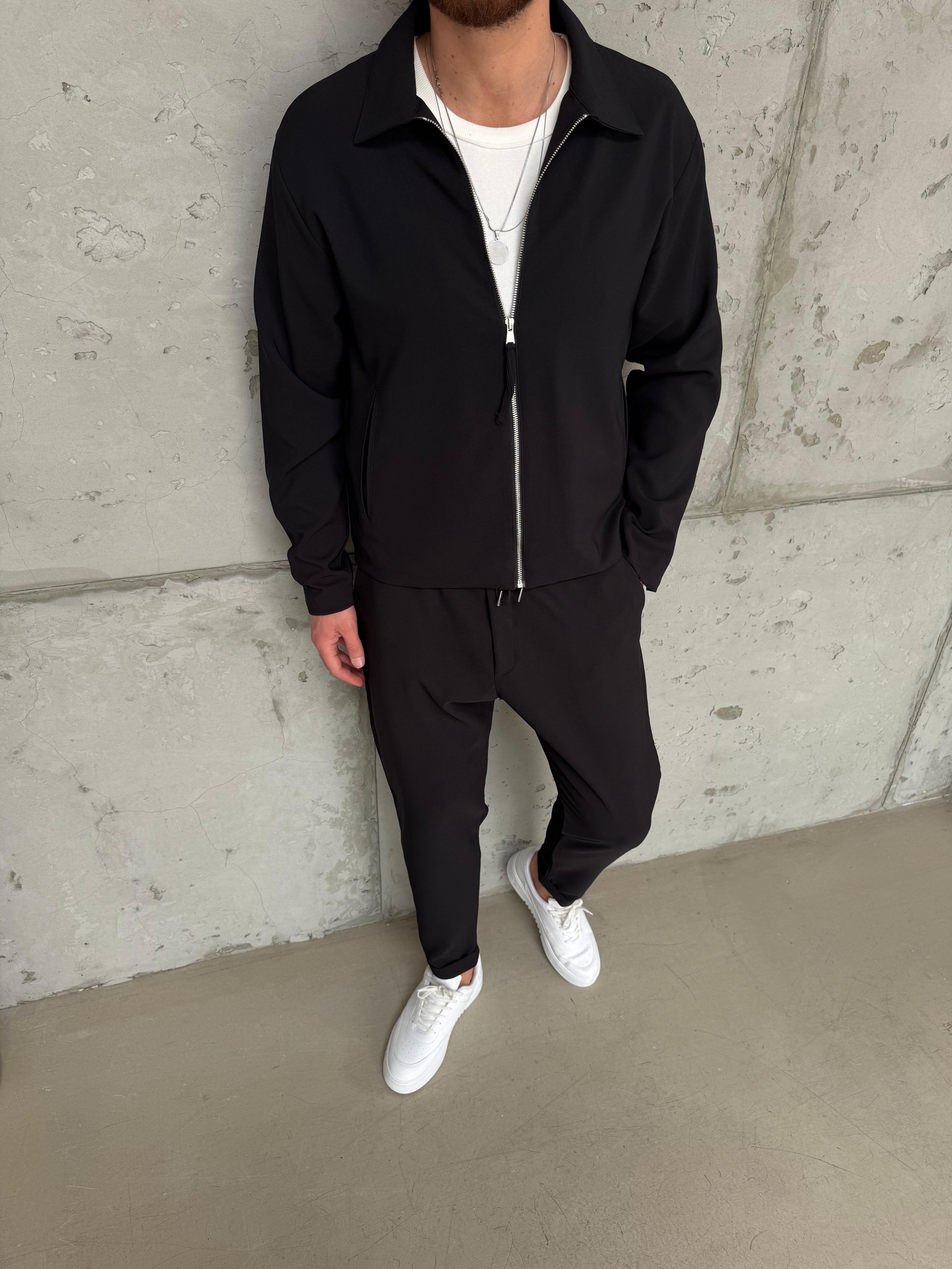 Siyah Slimfit Duble Paça Takım
