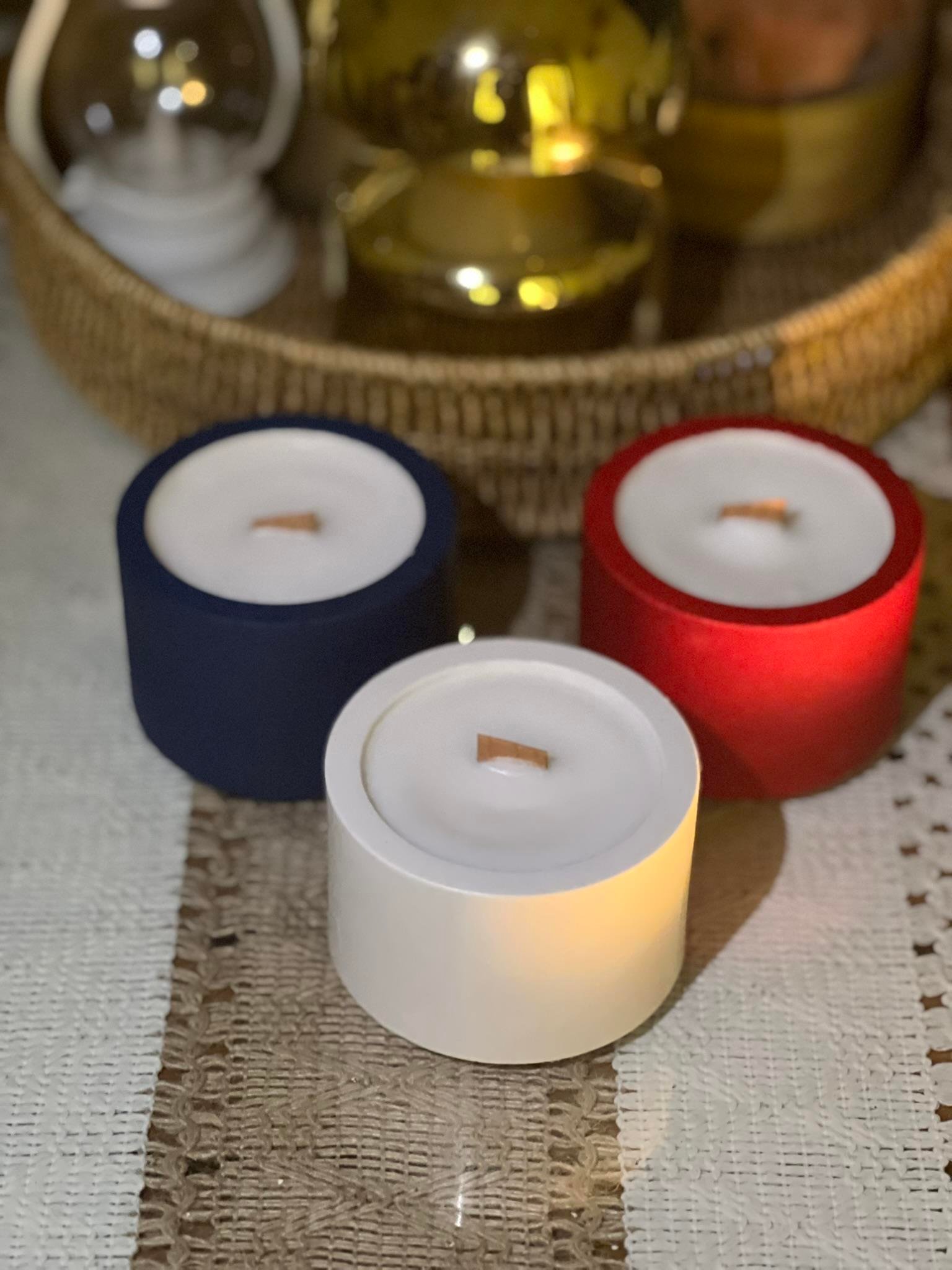 3'lü Dekoratif Mum Seti