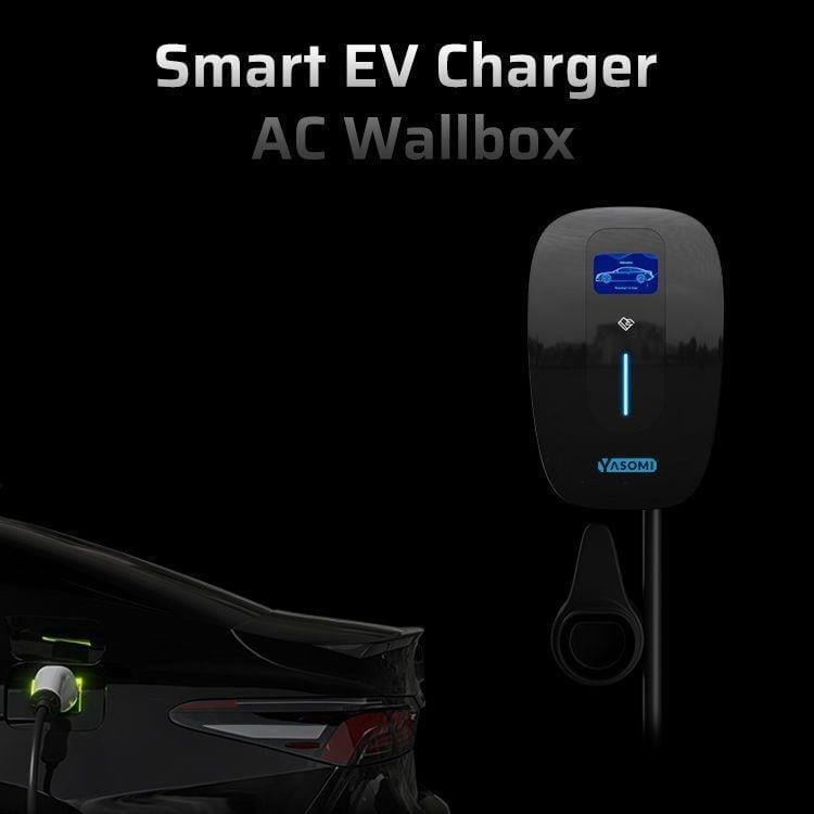 Duvar Tipi Elektrikli Araç Şarj Cihazı 22Kw Siyah