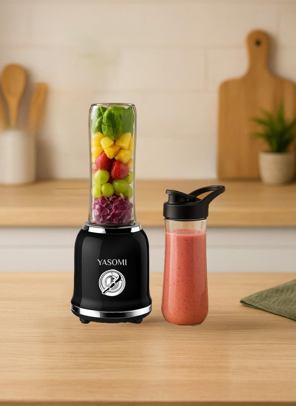 Yasomi BL019 Retro Smoothie Blender Siyah (Yasomi Türkiye Garantili)